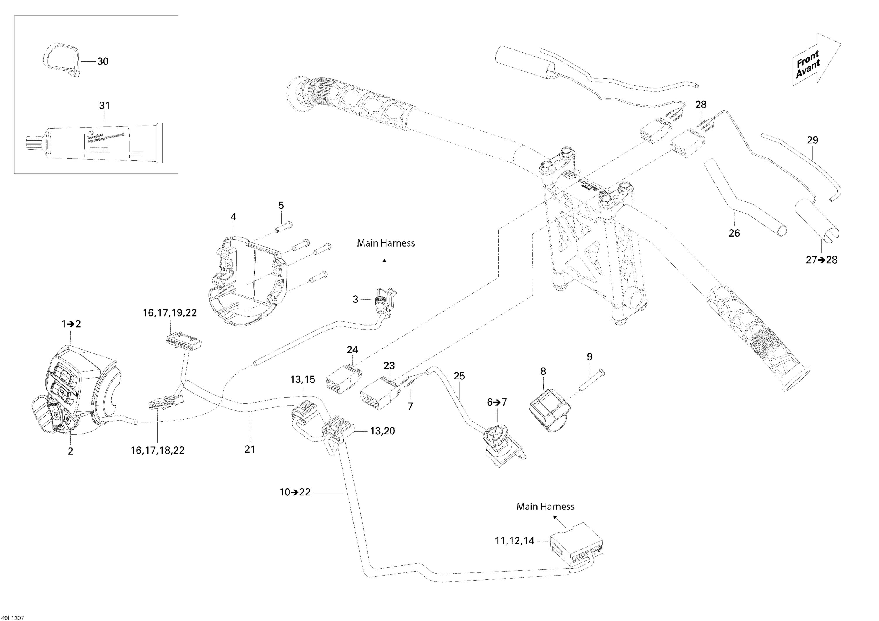 Схема узла: Steering Wiring Harness