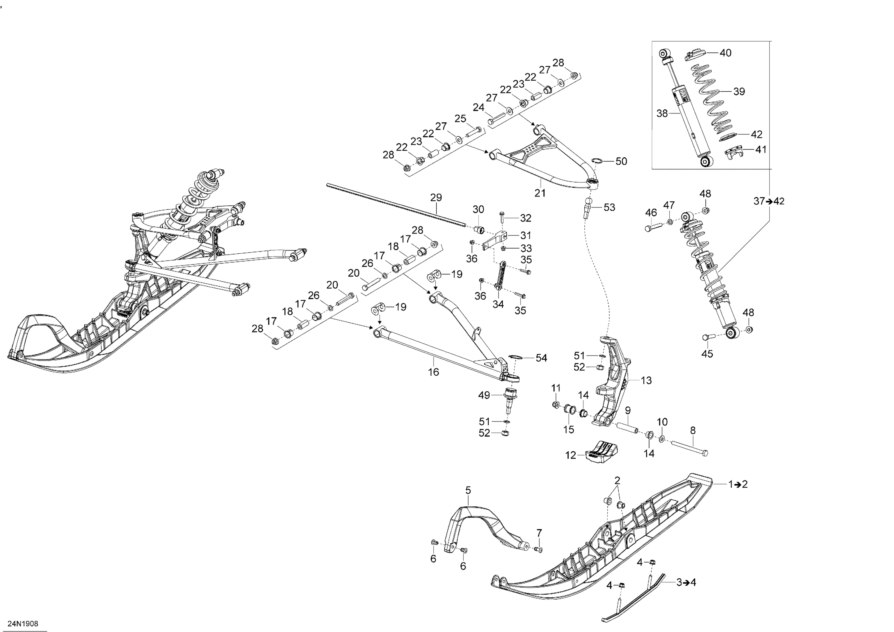 Front Suspension And Ski - 1200 4-TEC