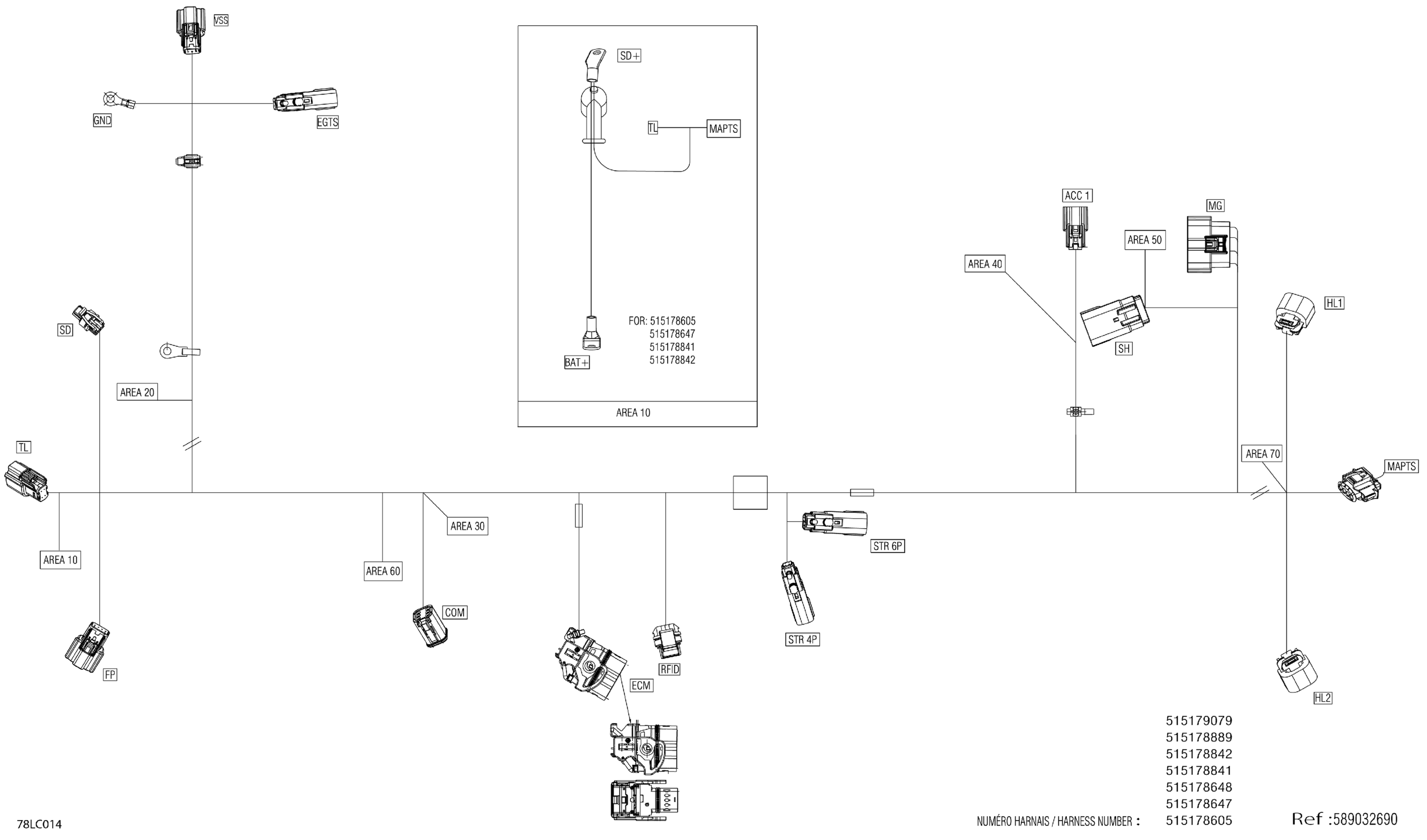 Electric - Main Harness - 515178605 - Model With Electric Start