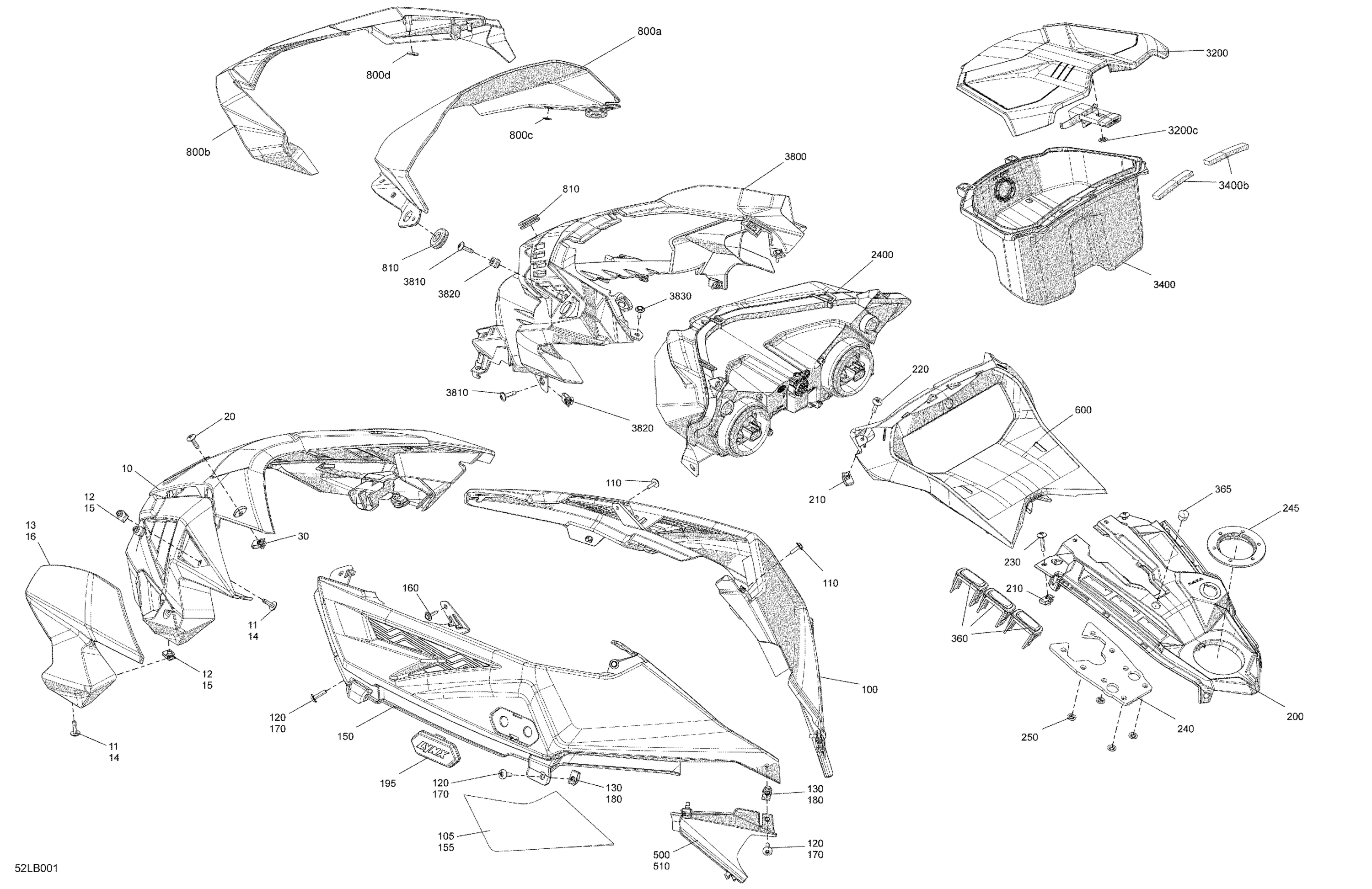 Схема узла: Body - Hood Section and WindShield