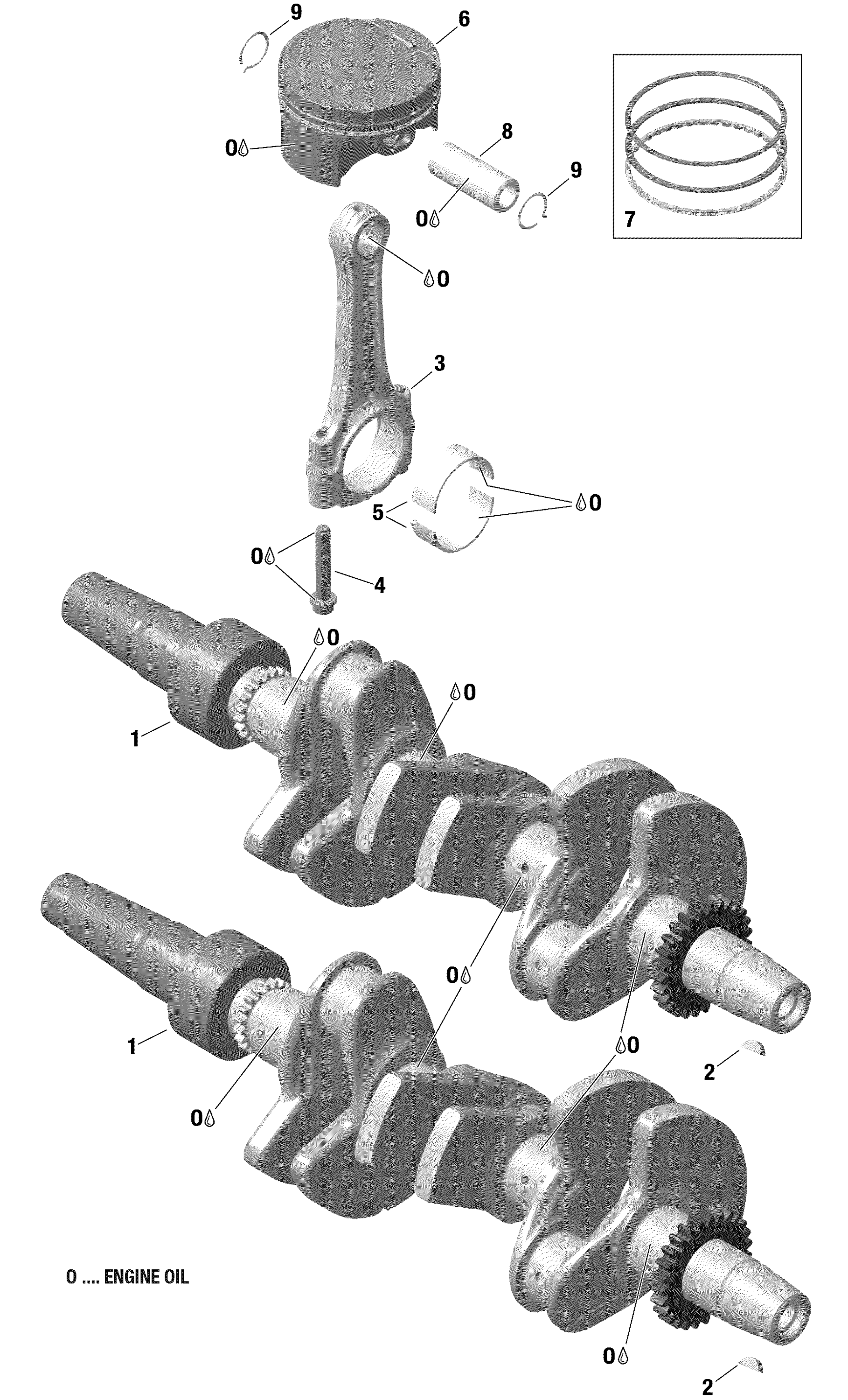 Crankshaft And Pistons 900 ACE