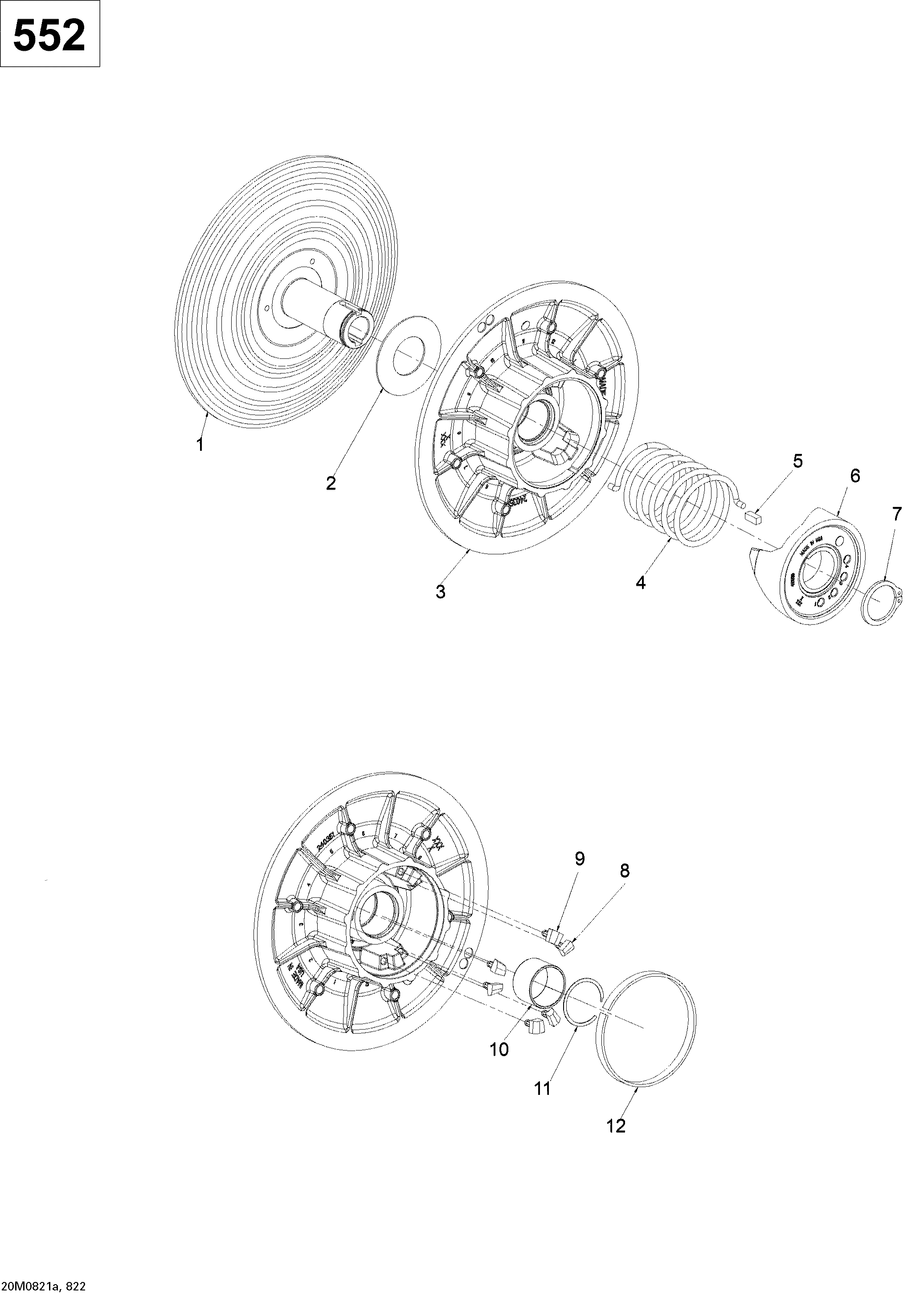 Схема узла: Driven Pulley 550F