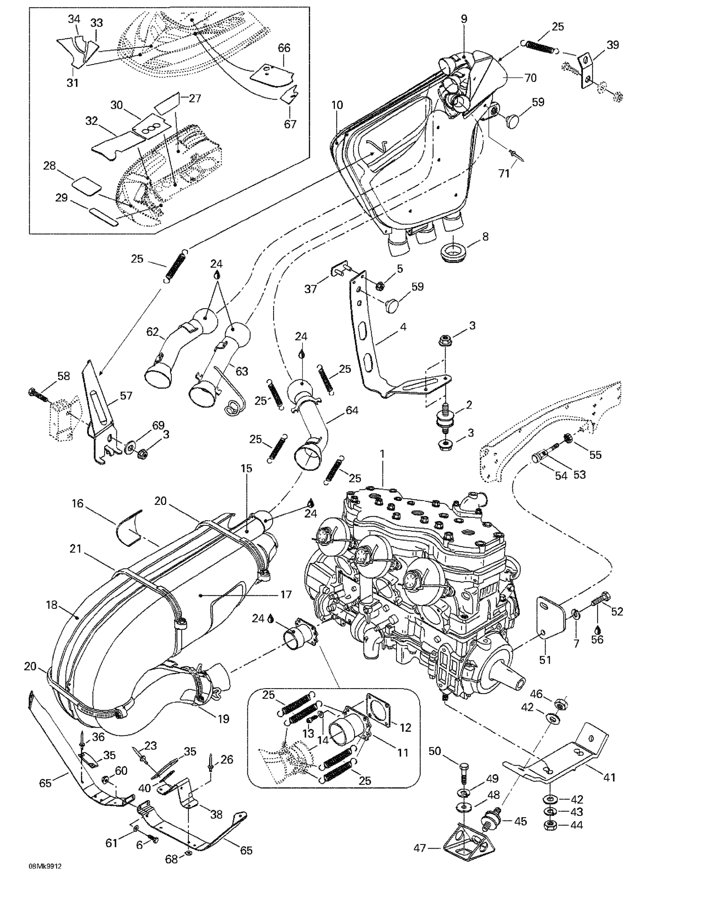 Схема узла: Engine Support And Muffler