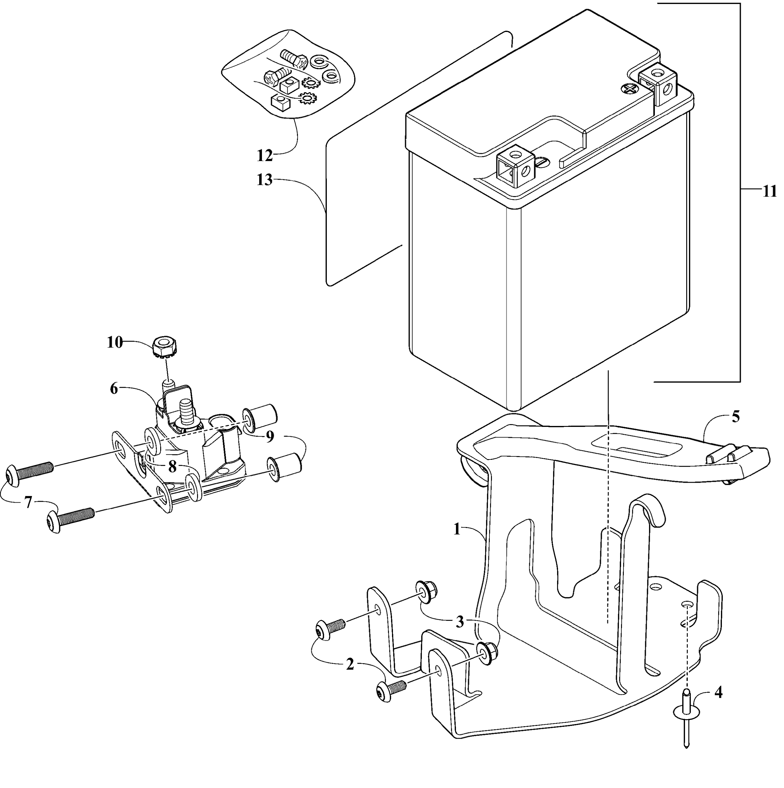 Battery and Tray