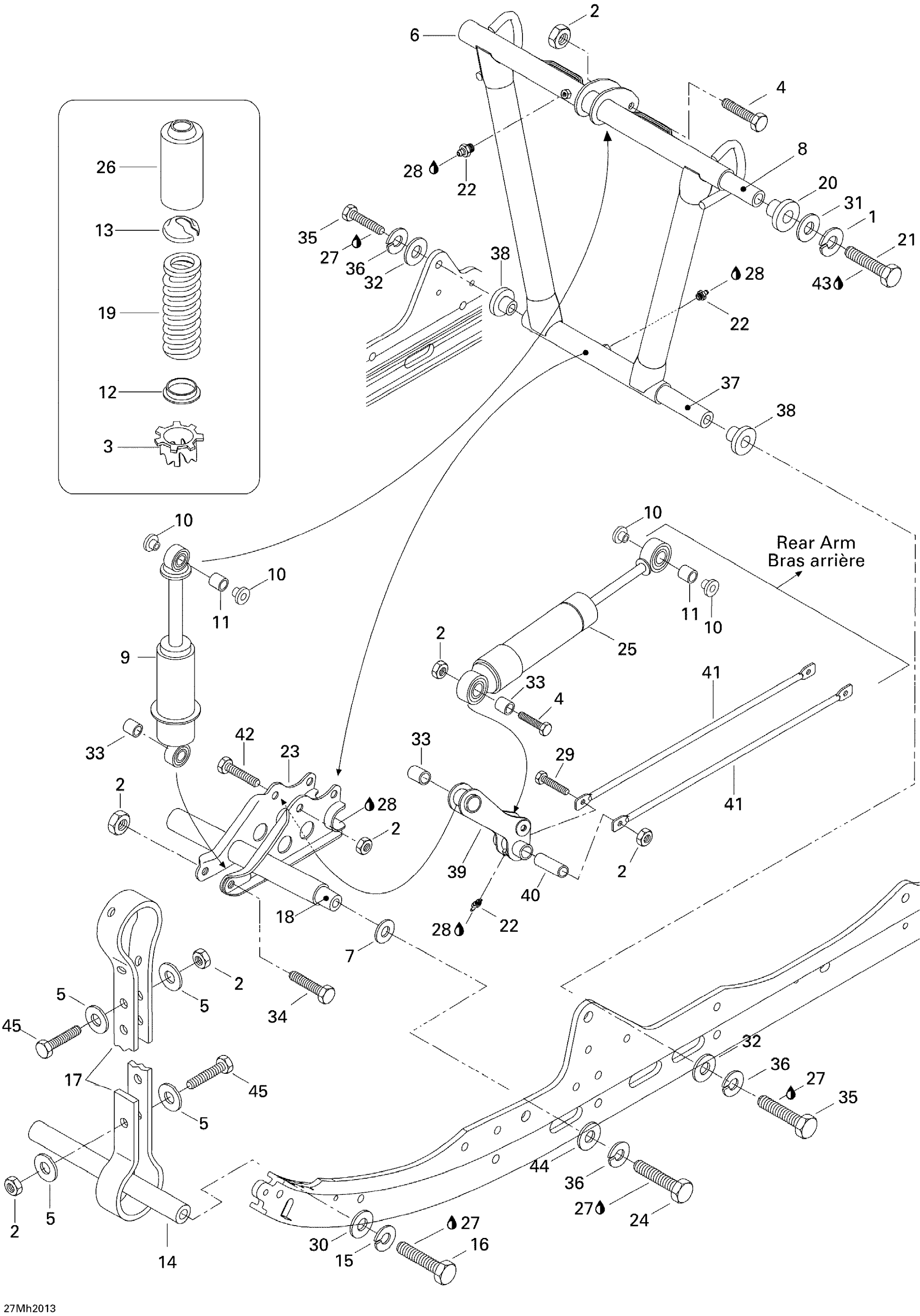 Схема узла: Front Arm, Rear Suspension