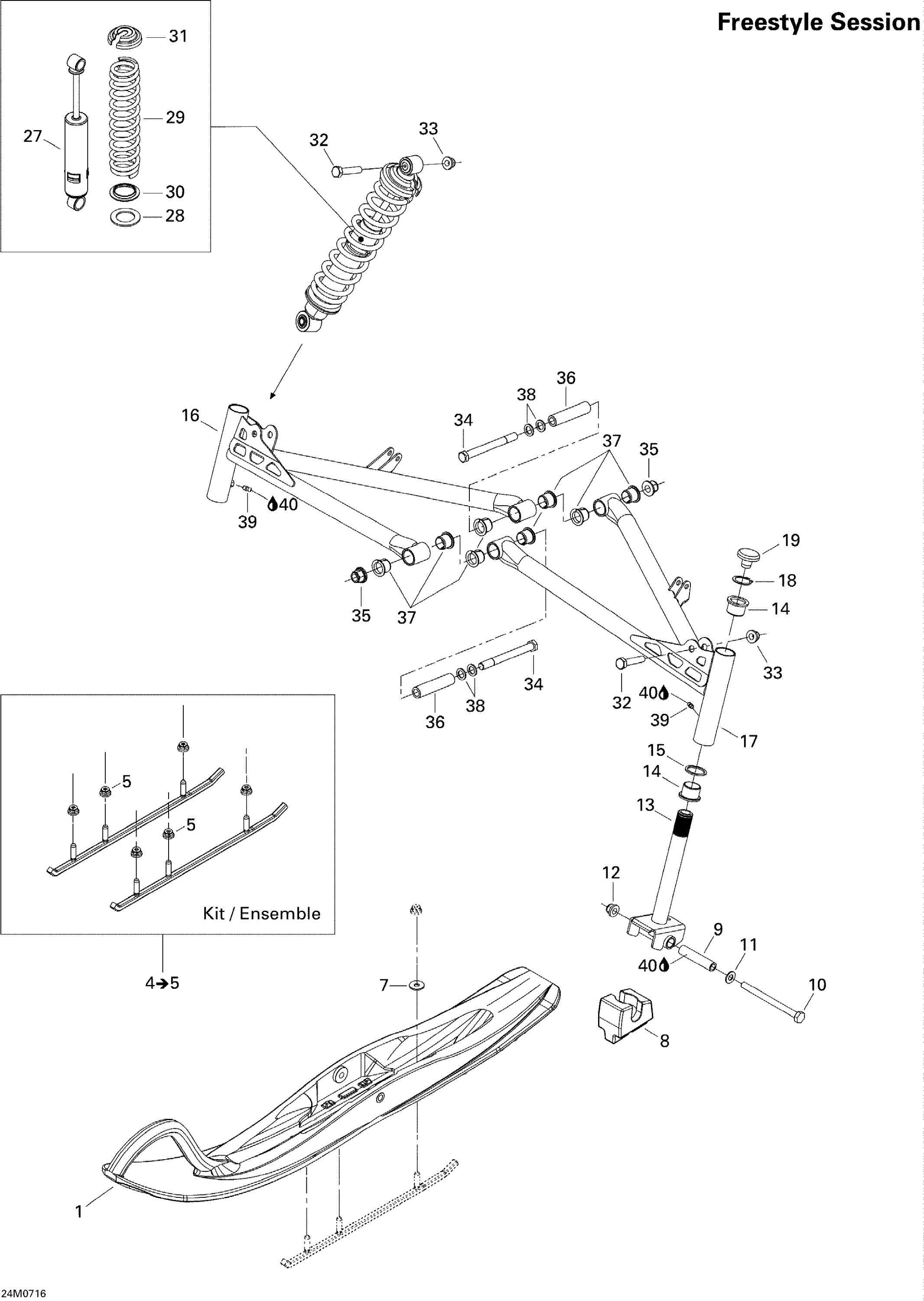 Схема узла: Front Suspension And Ski 550F