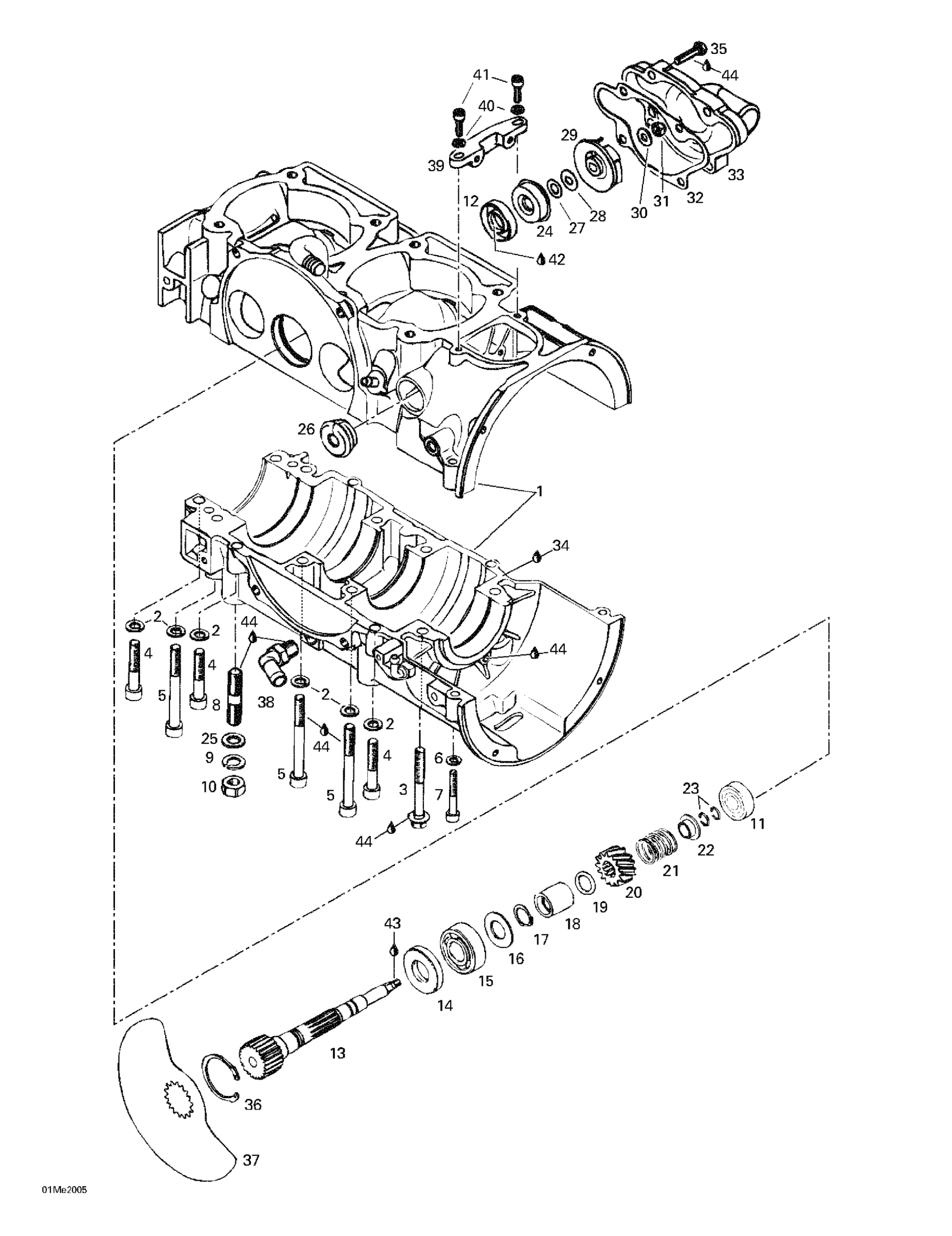 Crankcase, Rotary Valve, Water Pump