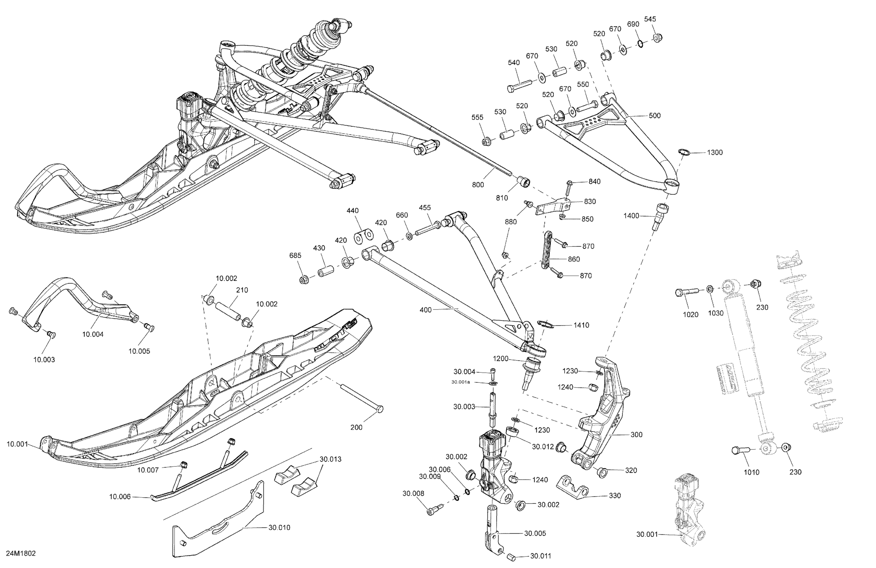 Front Suspension And Ski MXZ - Package X QAS Except 850 E-TEC