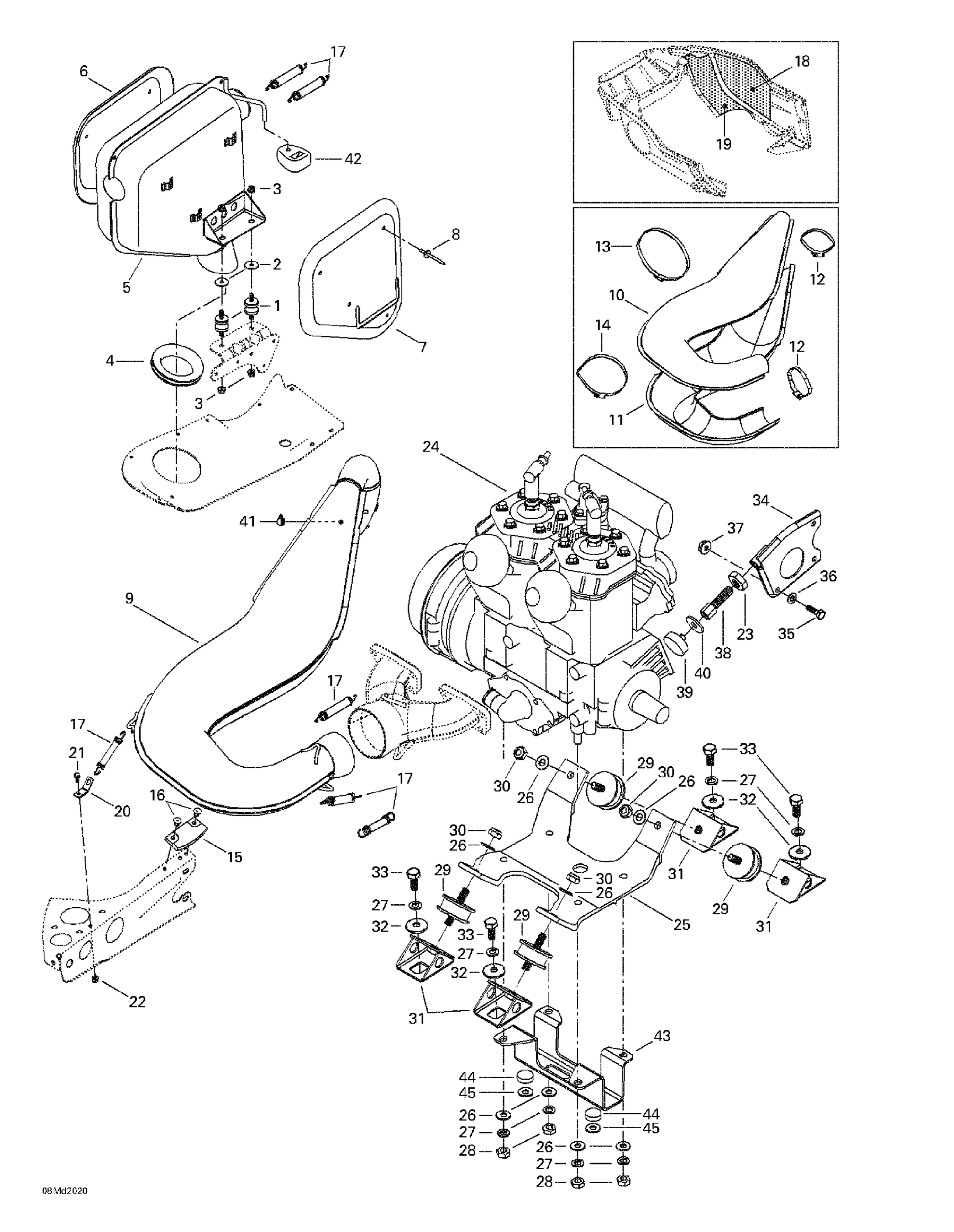 Схема узла: Engine Support And Muffler