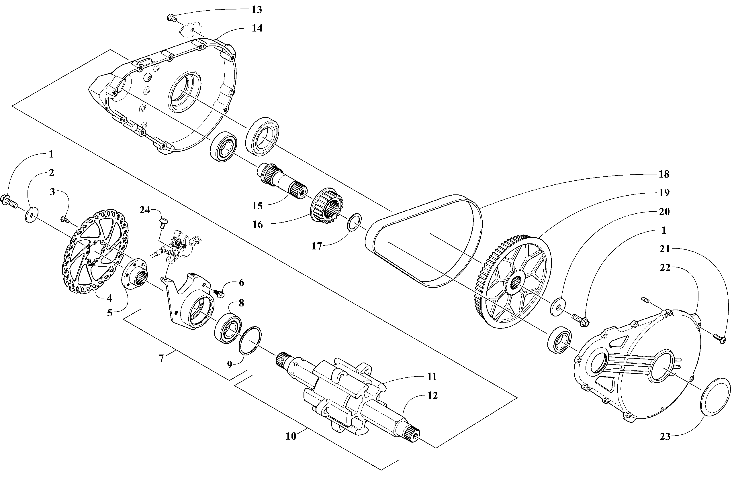 Drive Train Shaft and Brake