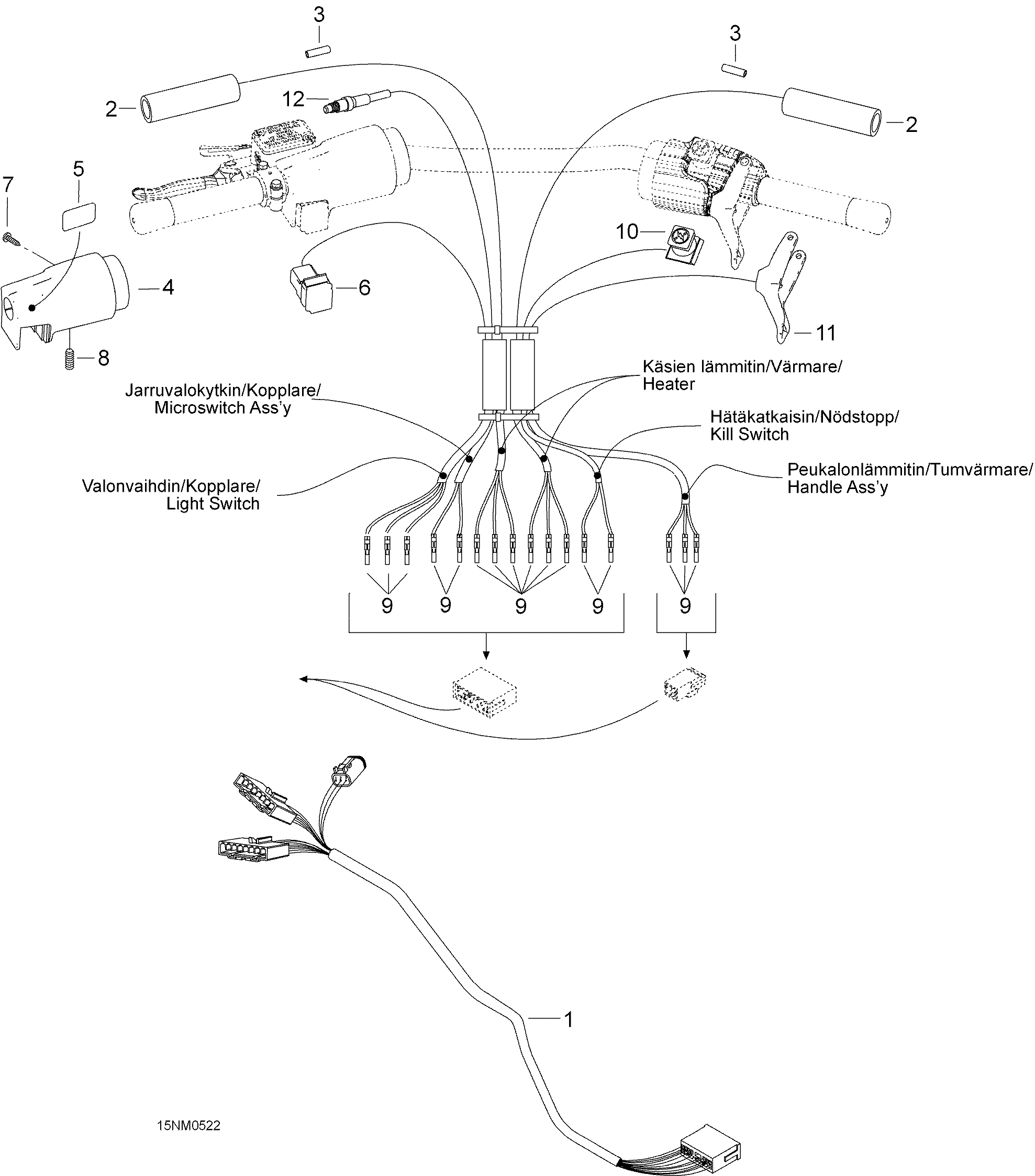 Steering Wiring Harness 550 WT