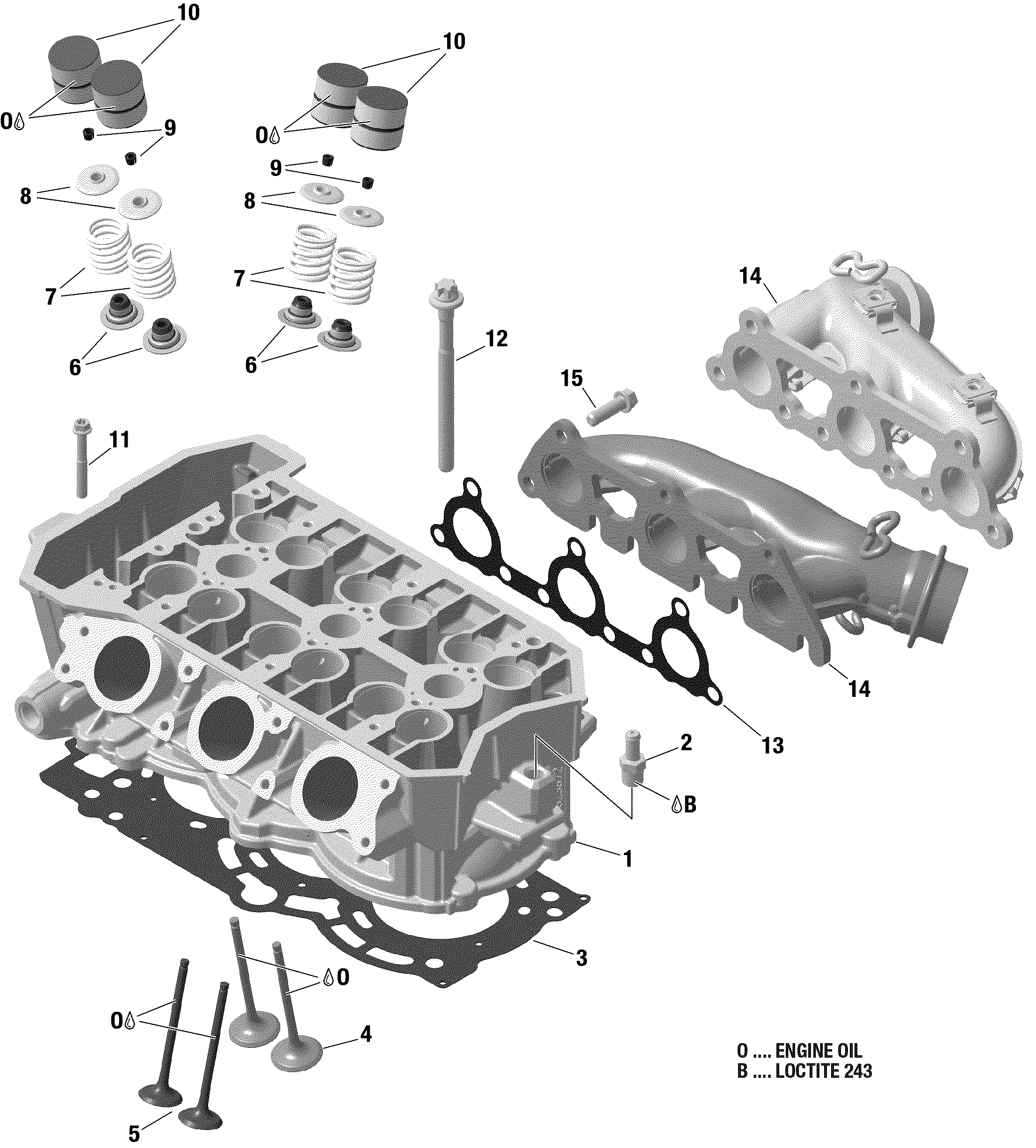 Cylinder Head And Exhaust Manifold 900 ACE