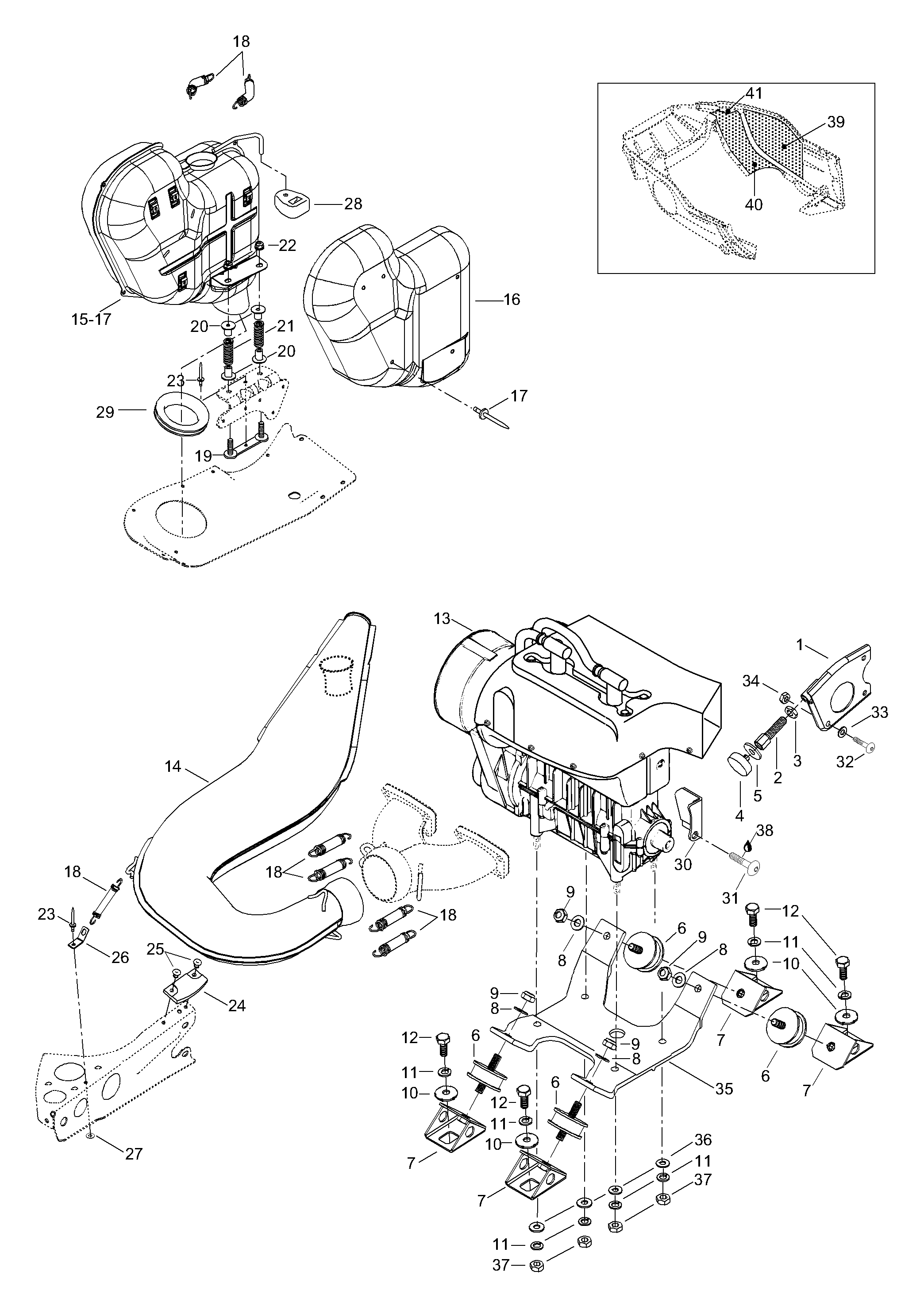 Схема узла: Engine Mount Plate/Muffler