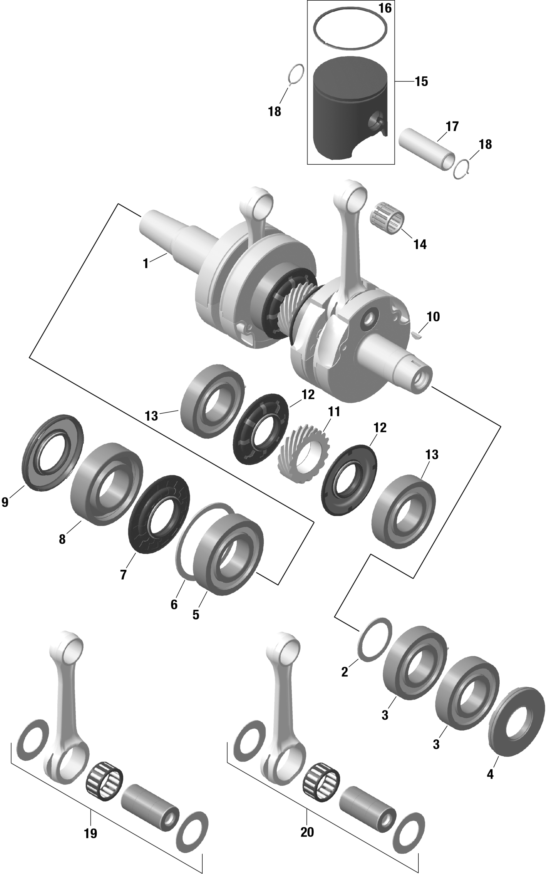 ROTAX - Crankshaft and Pistons