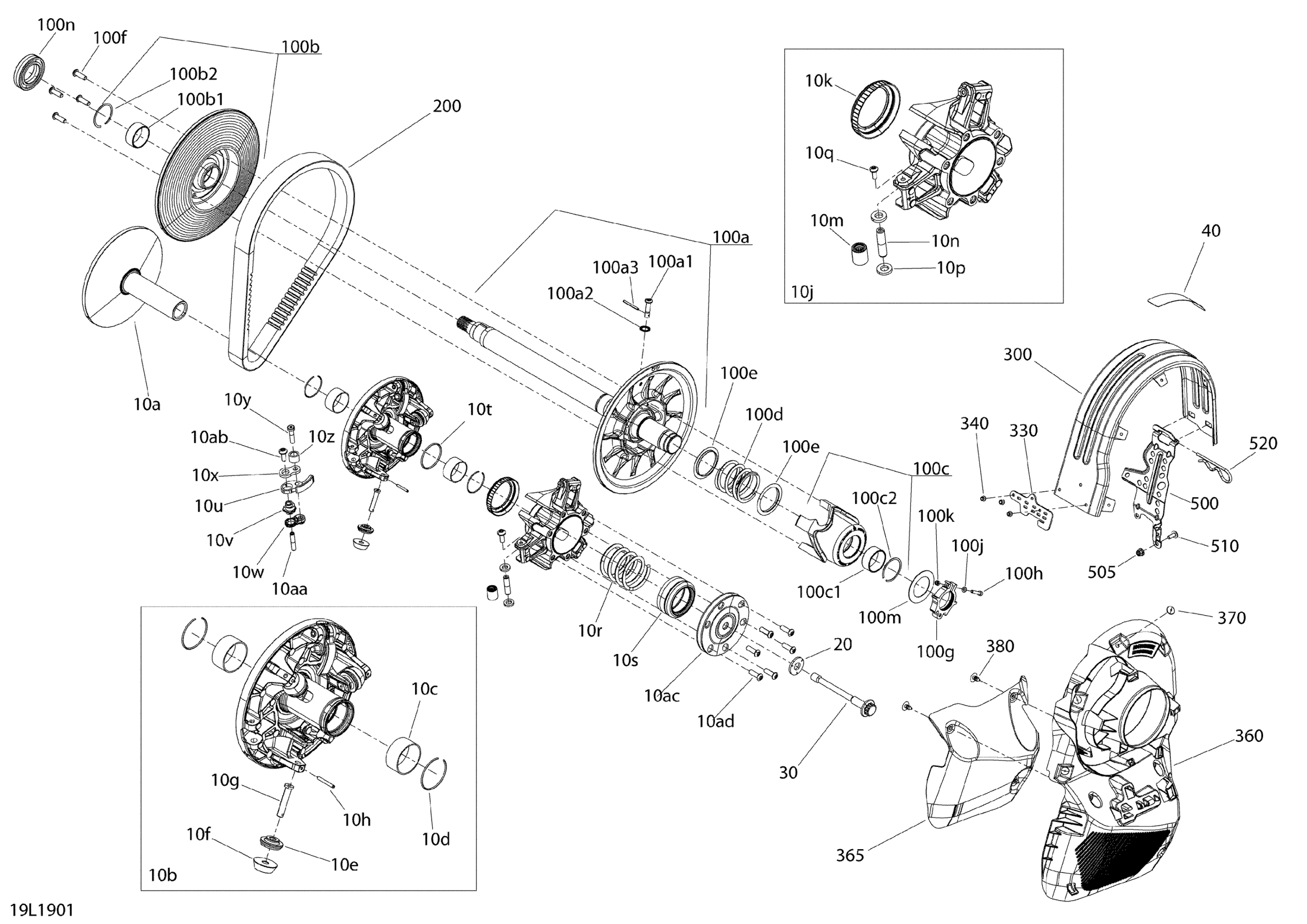 Схема узла: Pulley - BoonDocker - 850 E-TEC