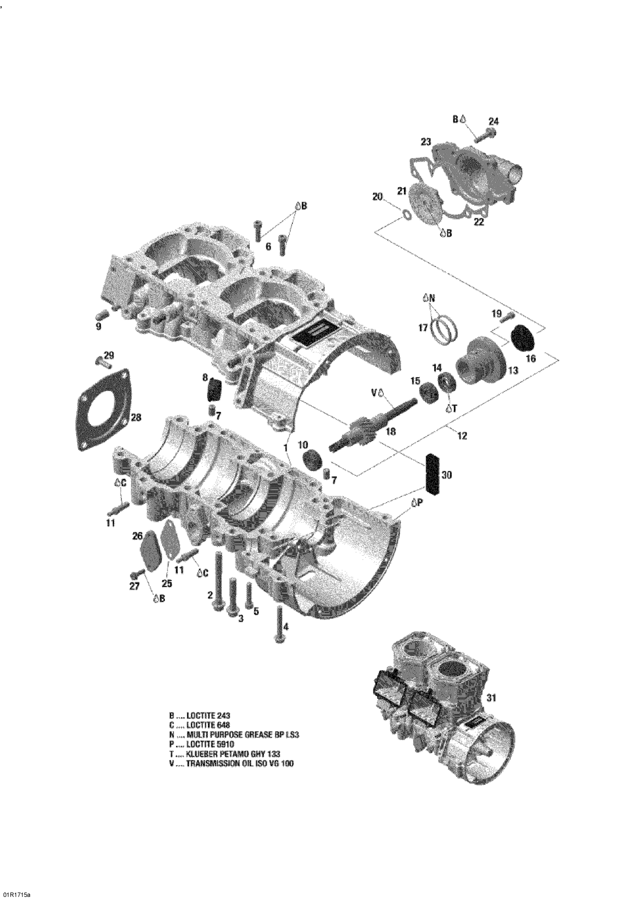 Crankcase And Water Pump - 600 E-TEC