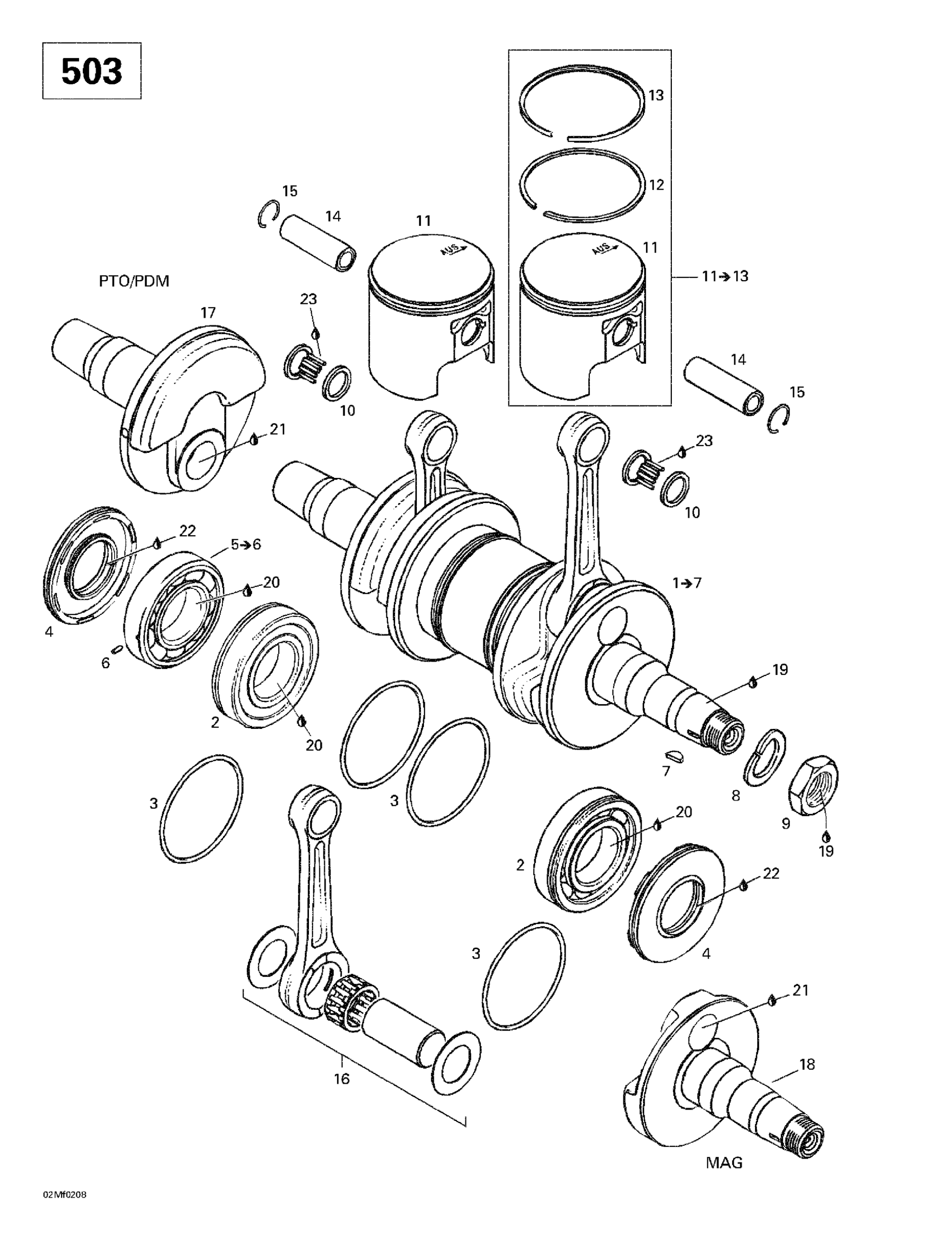 Схема узла: Crankshaft (503)