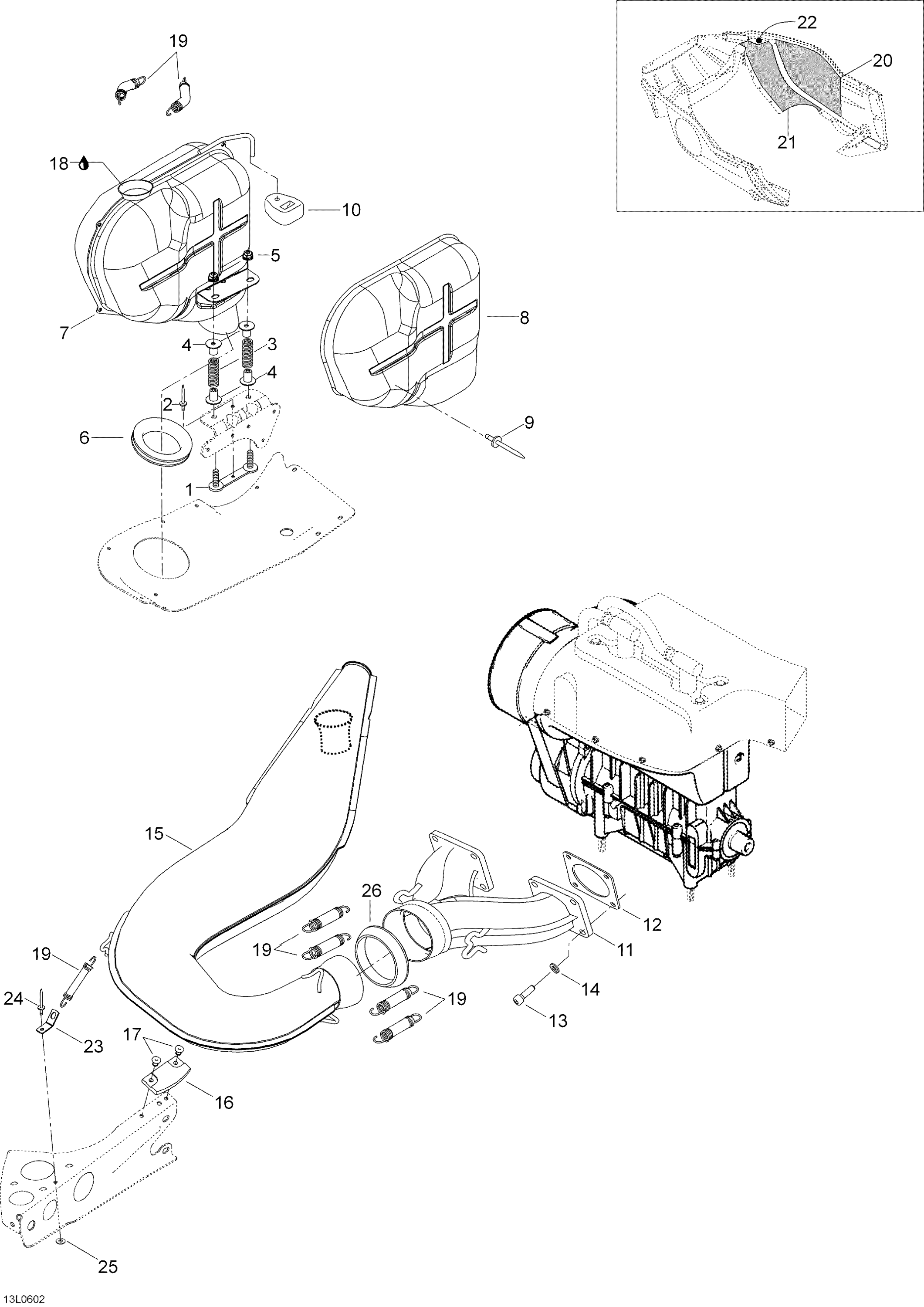 Схема узла: Exhaust System, 400, 400E