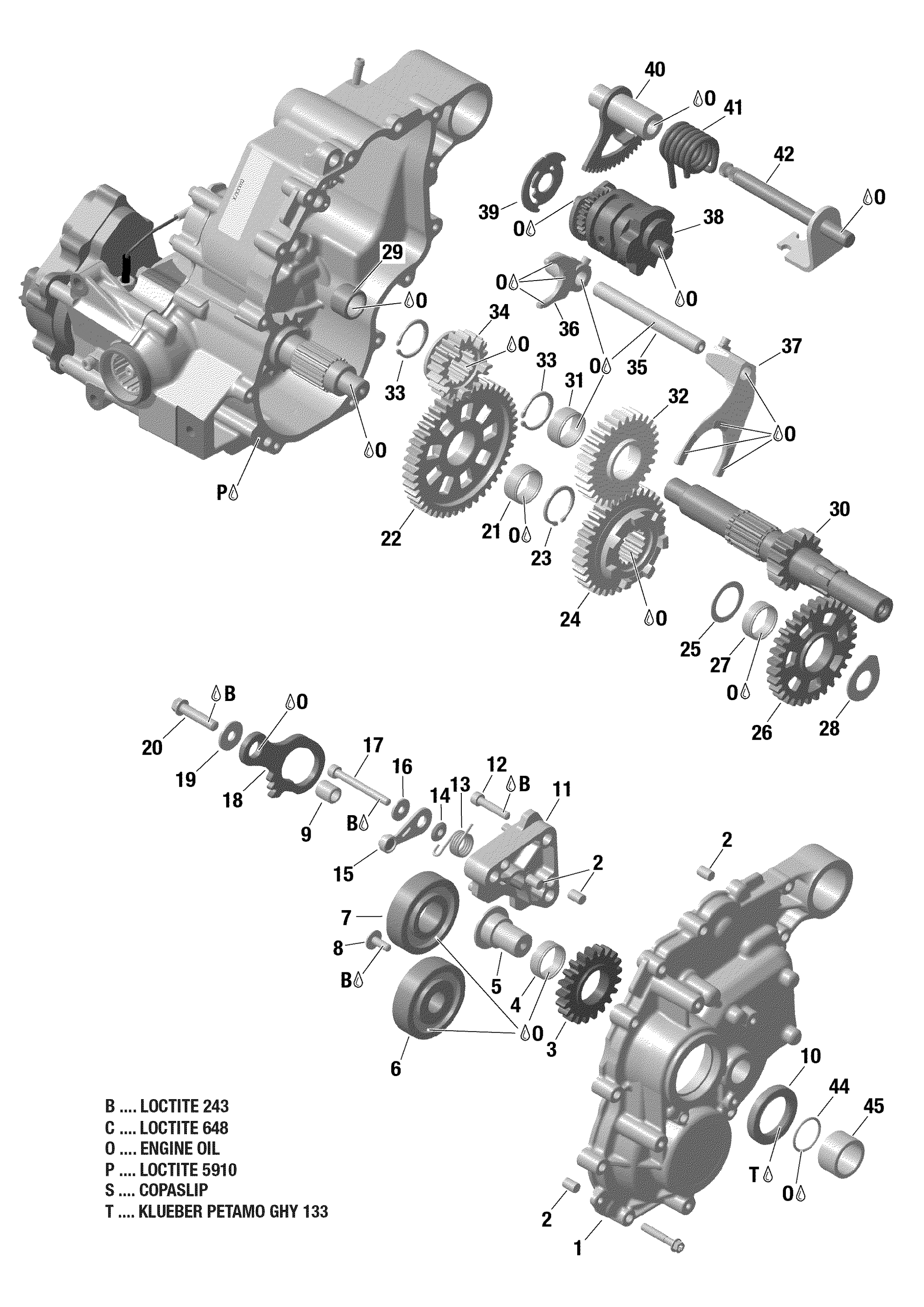 Gear Box and Components - 570 EFI