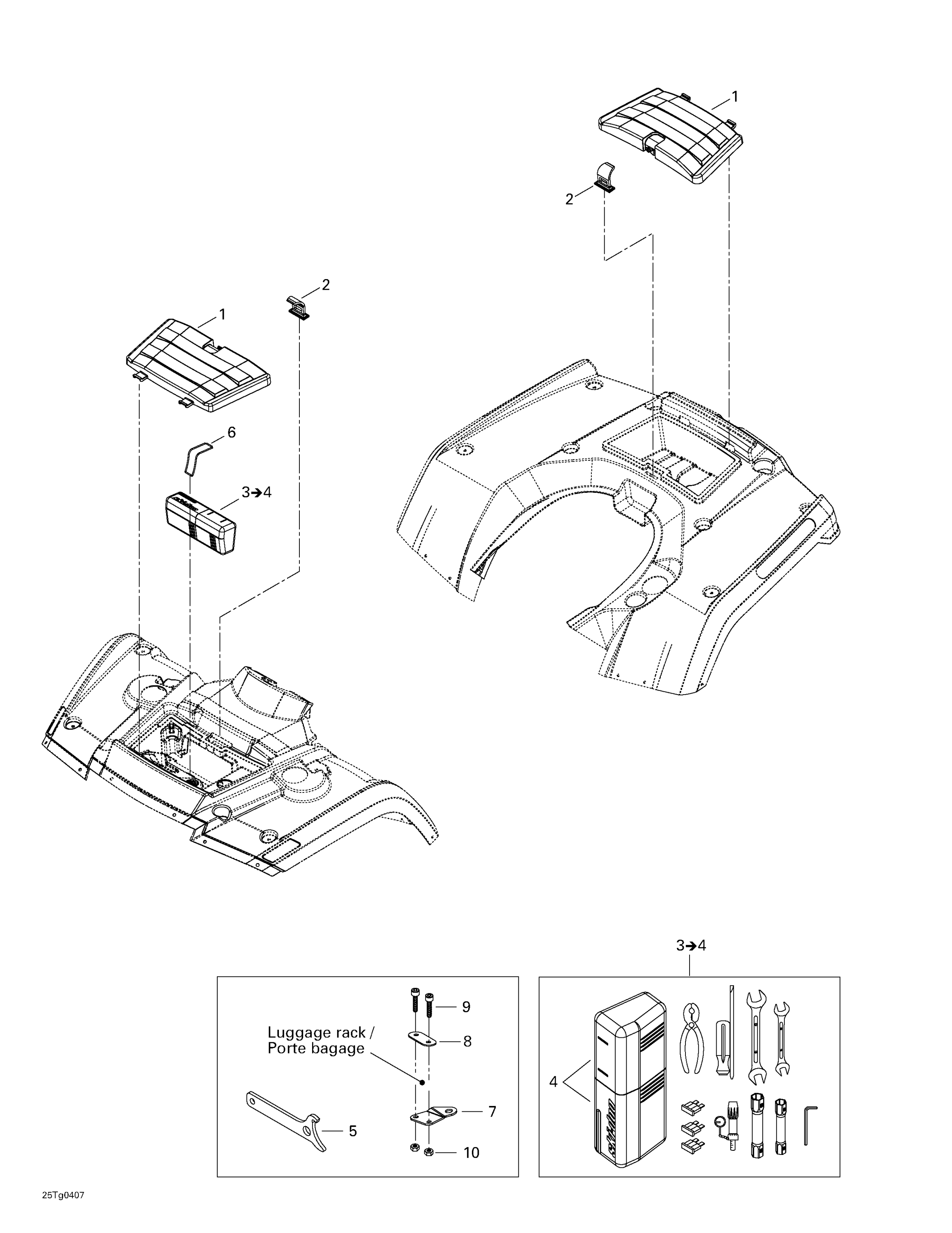 Схема узла: Front And Rear Trays