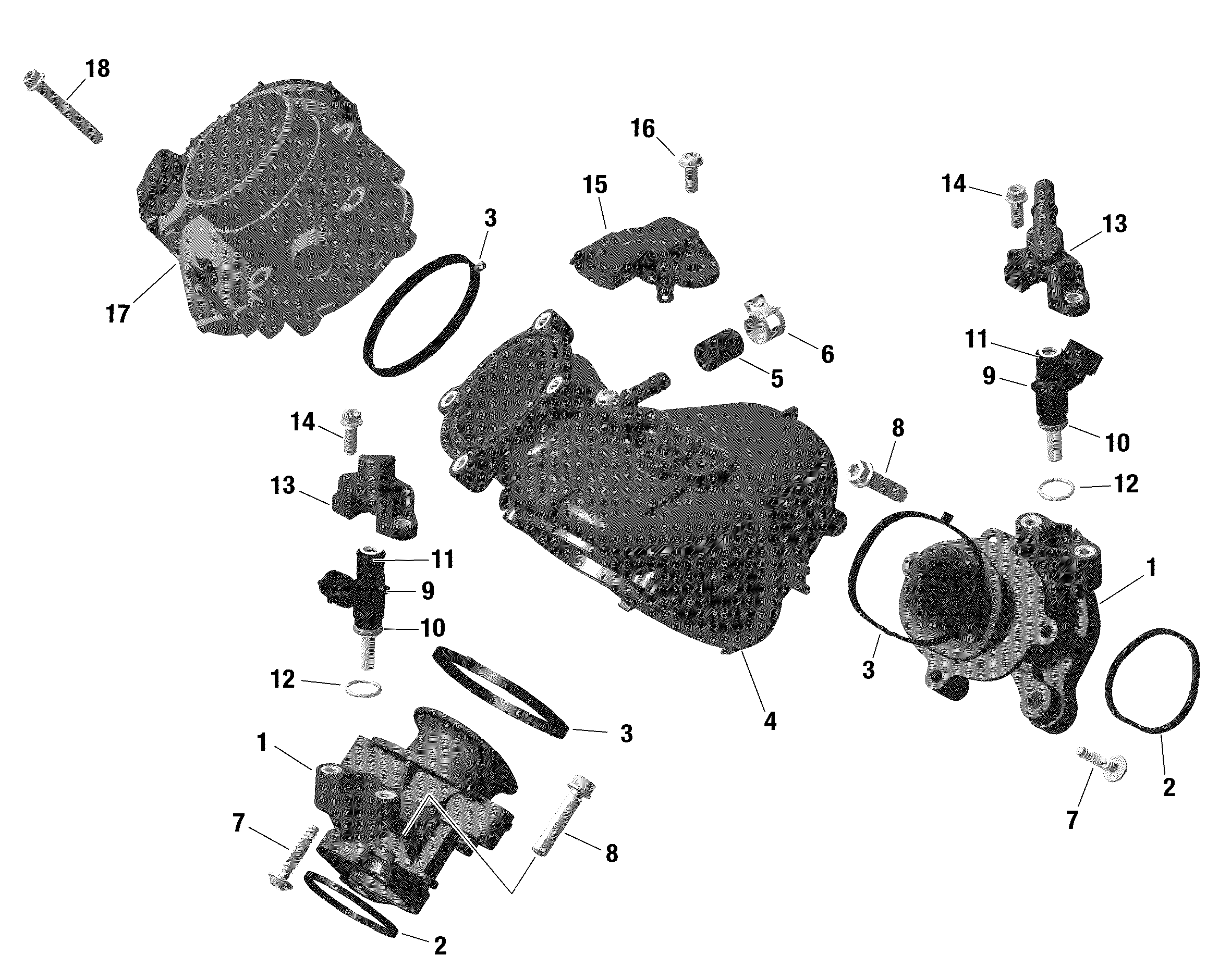 Rotax - Air Intake Manifold And Throttle Body