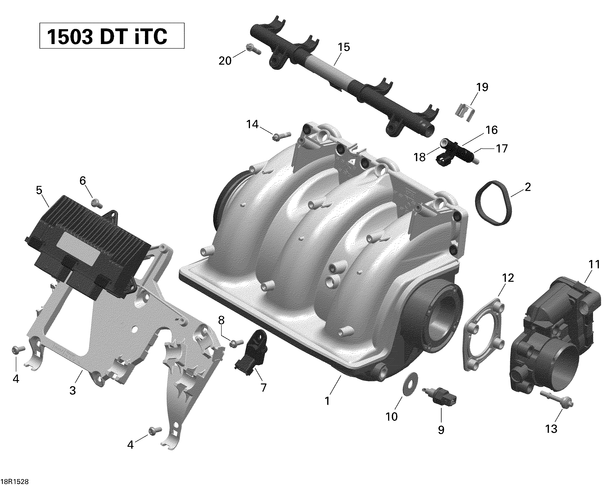 Схема узла: Air Intake Manifold And Throttle Body _18R1528