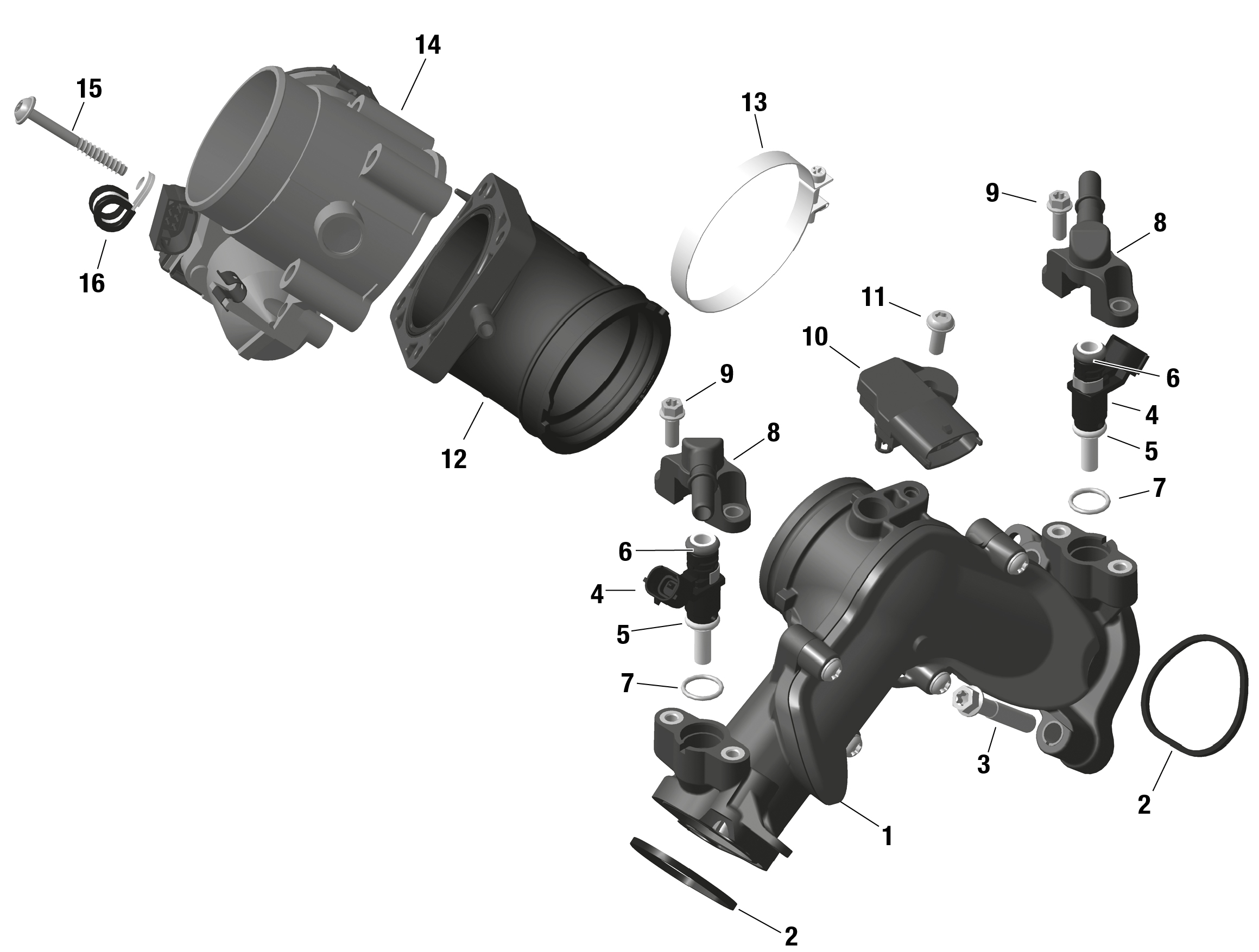 ROTAX - Air Intake Manifold And Throttle Body