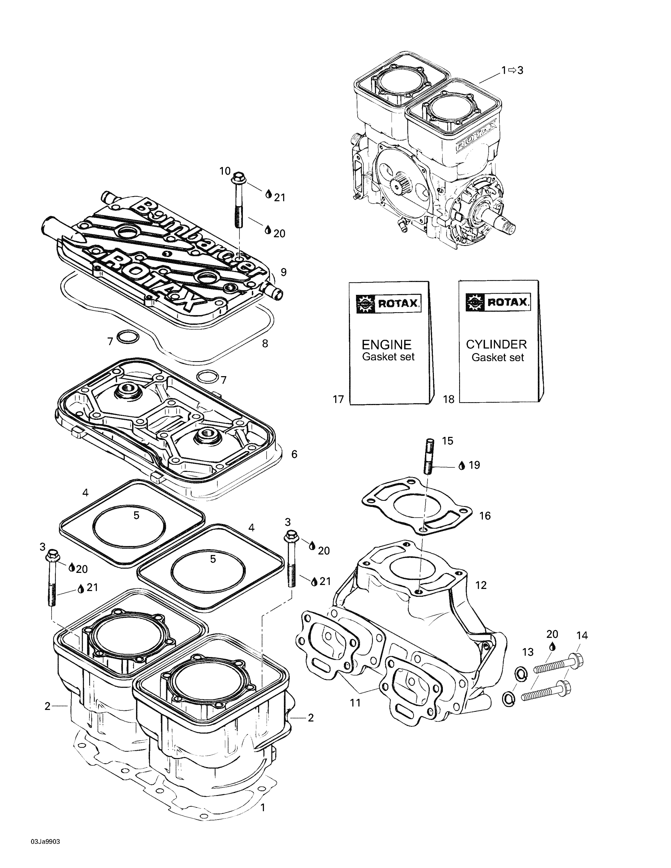 Схема узла: Cylinder, Exhaust Manifold