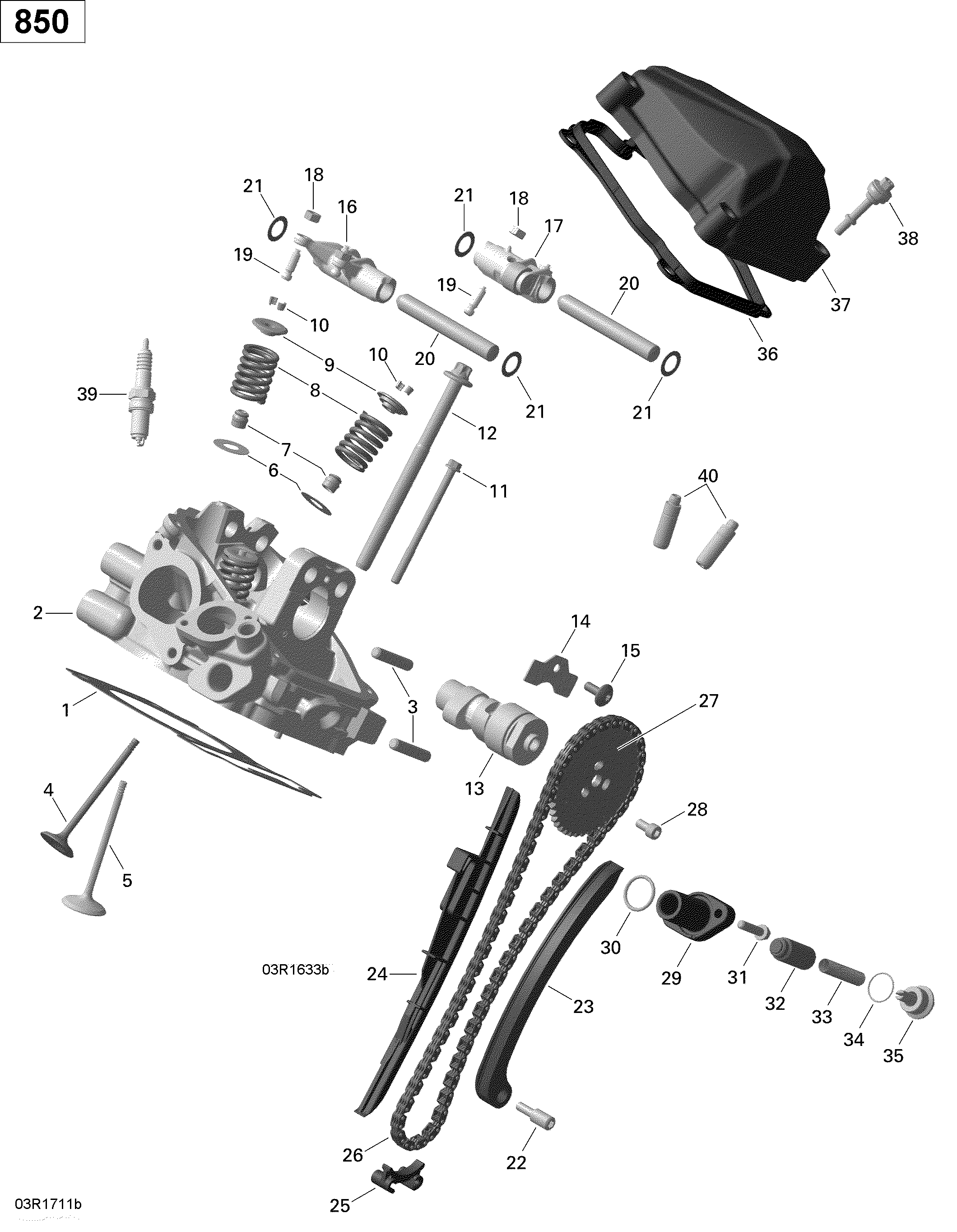 Rotax - Cylinder Head, Rear - 850 EFI