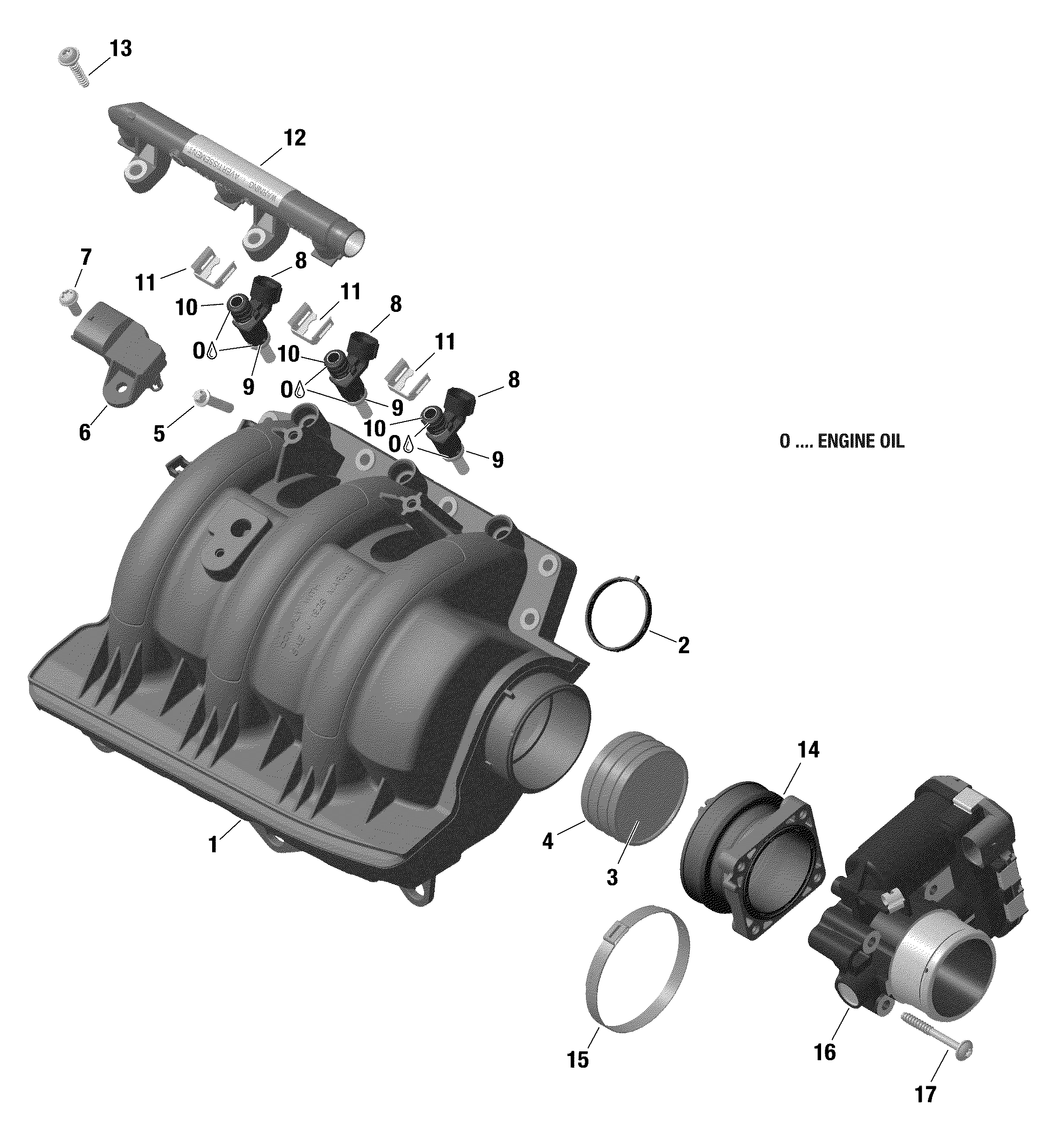 Rotax - Air Intake Manifold And Throttle Body - 903 / Built up to Nov 5