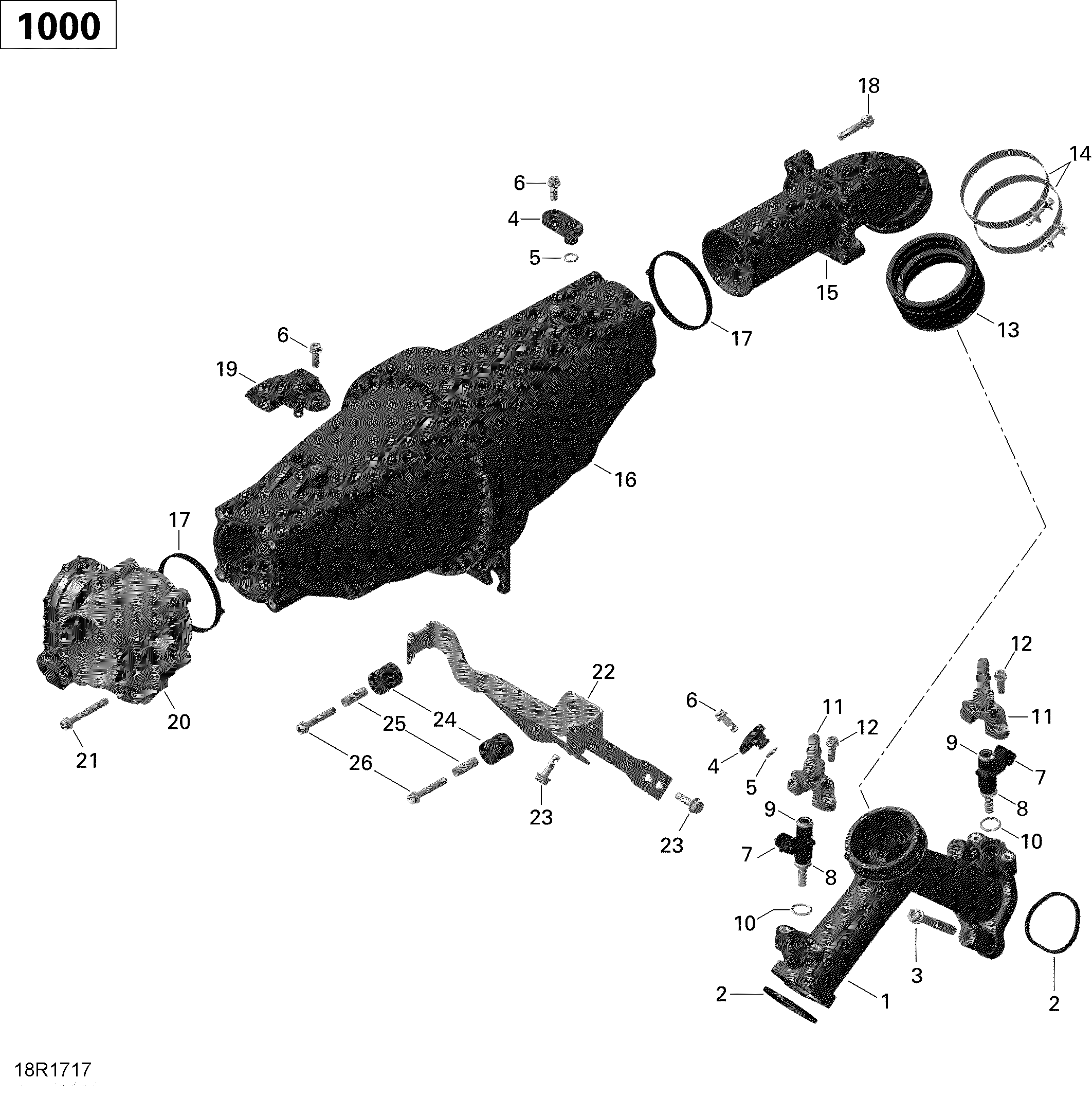 Air Intake Manifold and Throttle Body - 1000 EFI