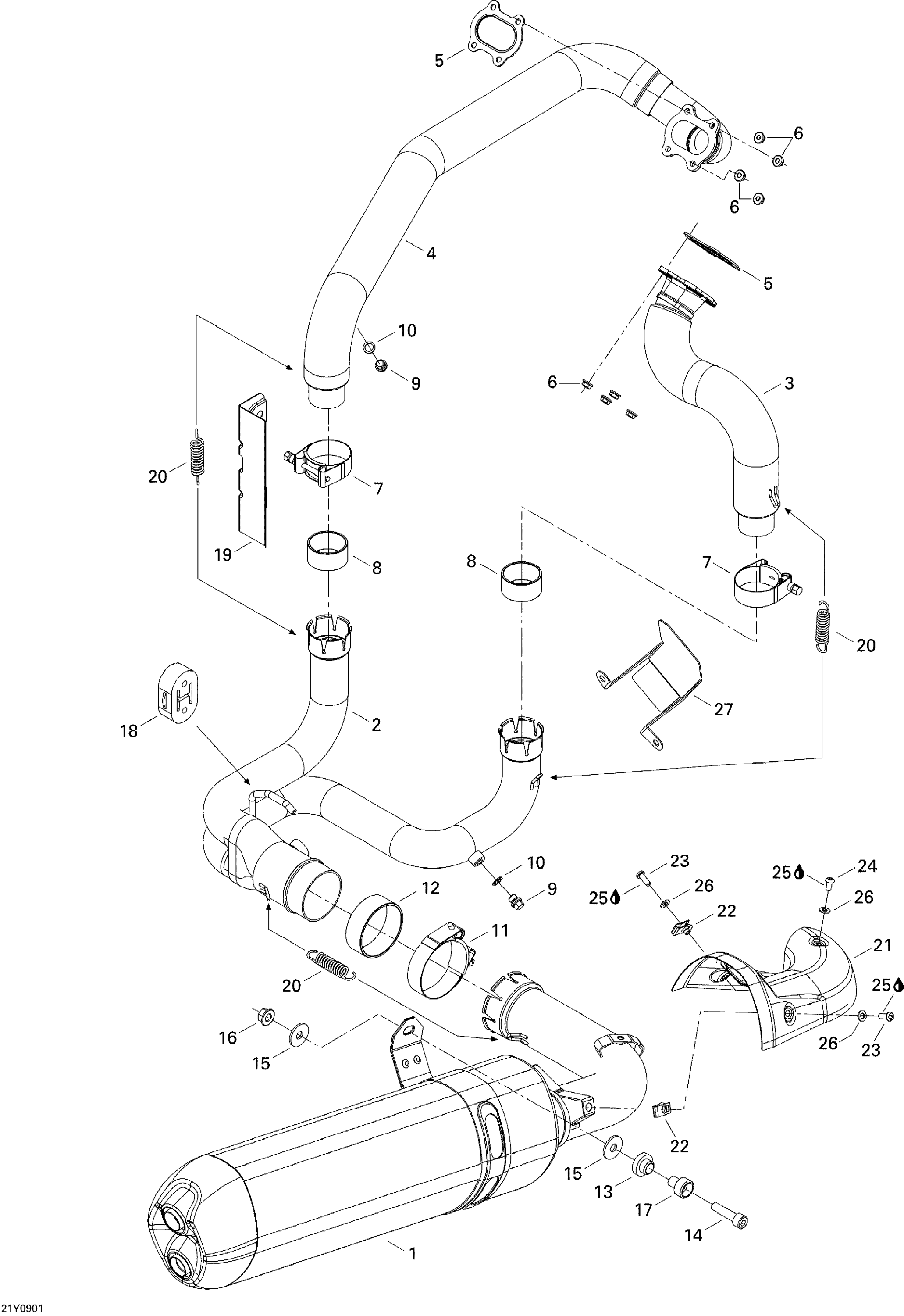 Схема узла: Exhaust System SE5 Electronic