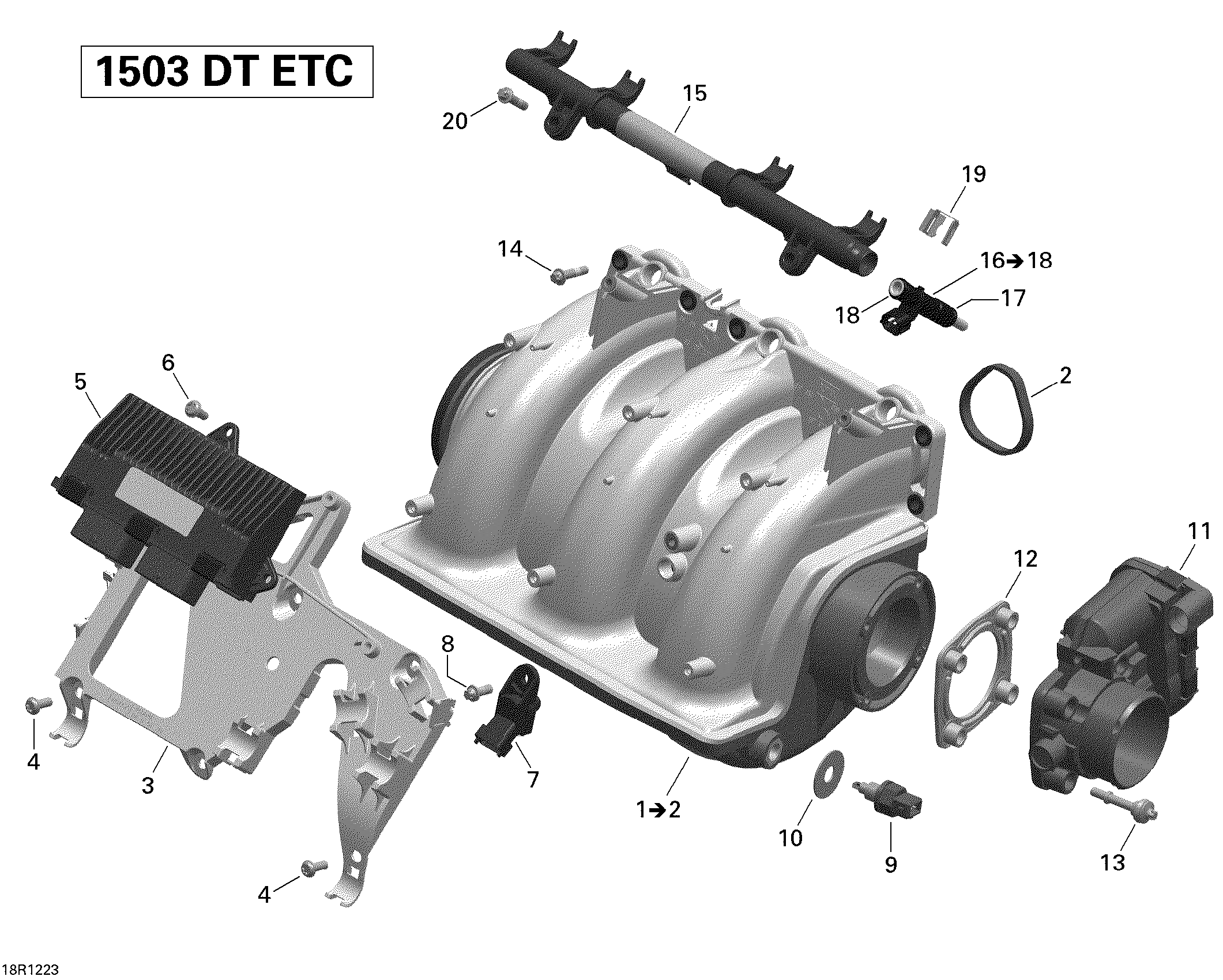 Схема узла: Air Intake Manifold And Throttle Body Sea-Doo