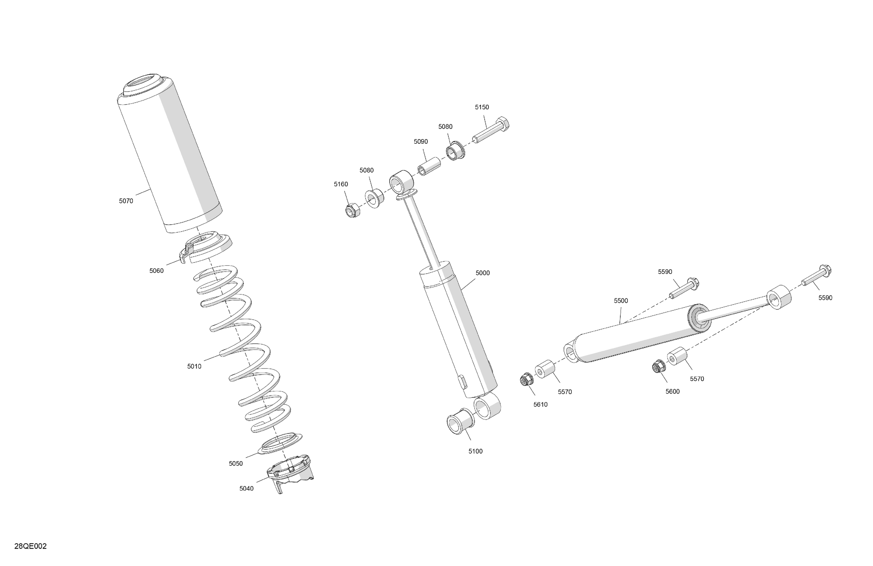 Схема узла: Suspension - Rear Shocks