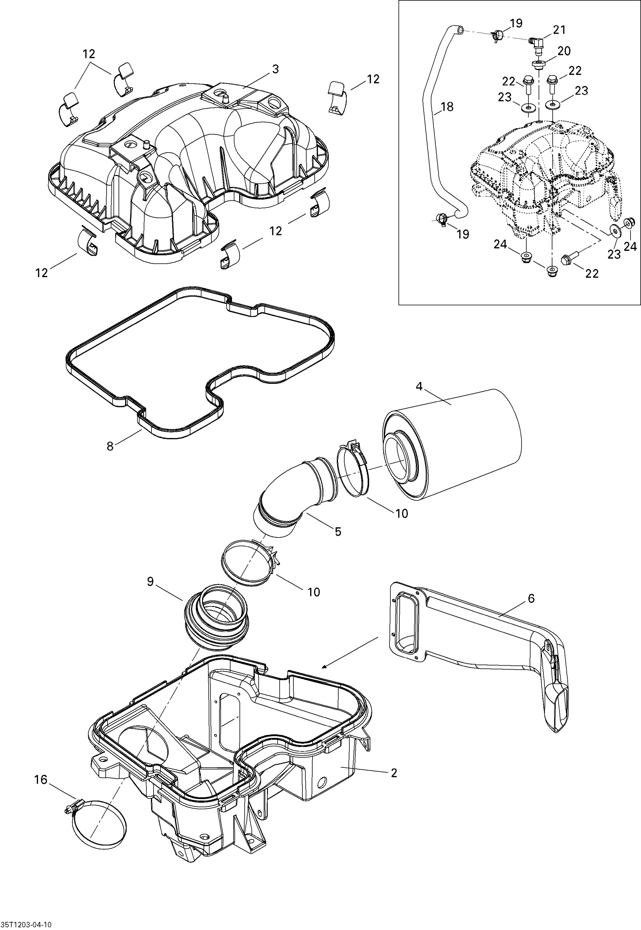 Схема узла: Air Intake Silencer