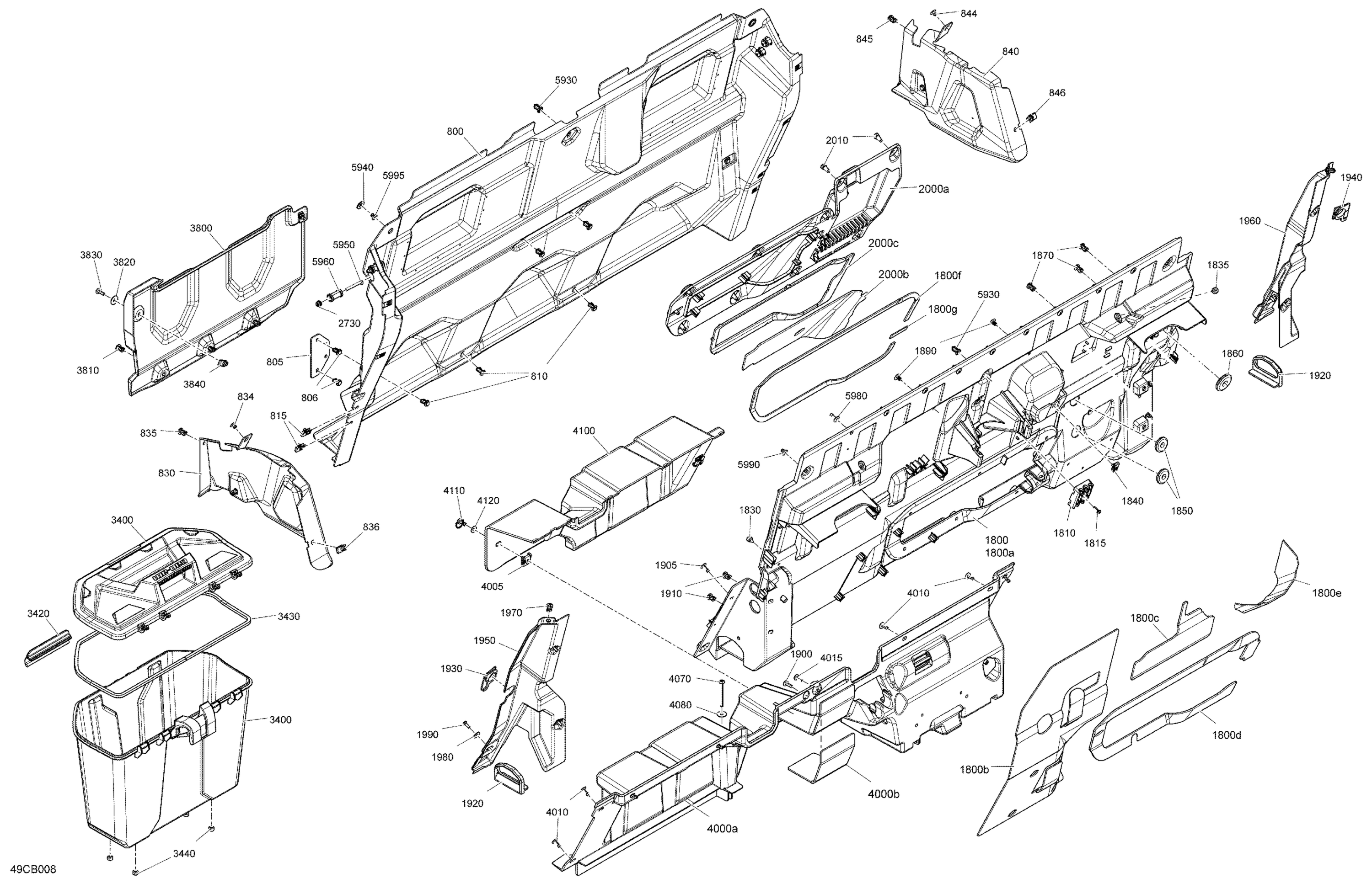 Схема узла: Cab Interior - Back Wall