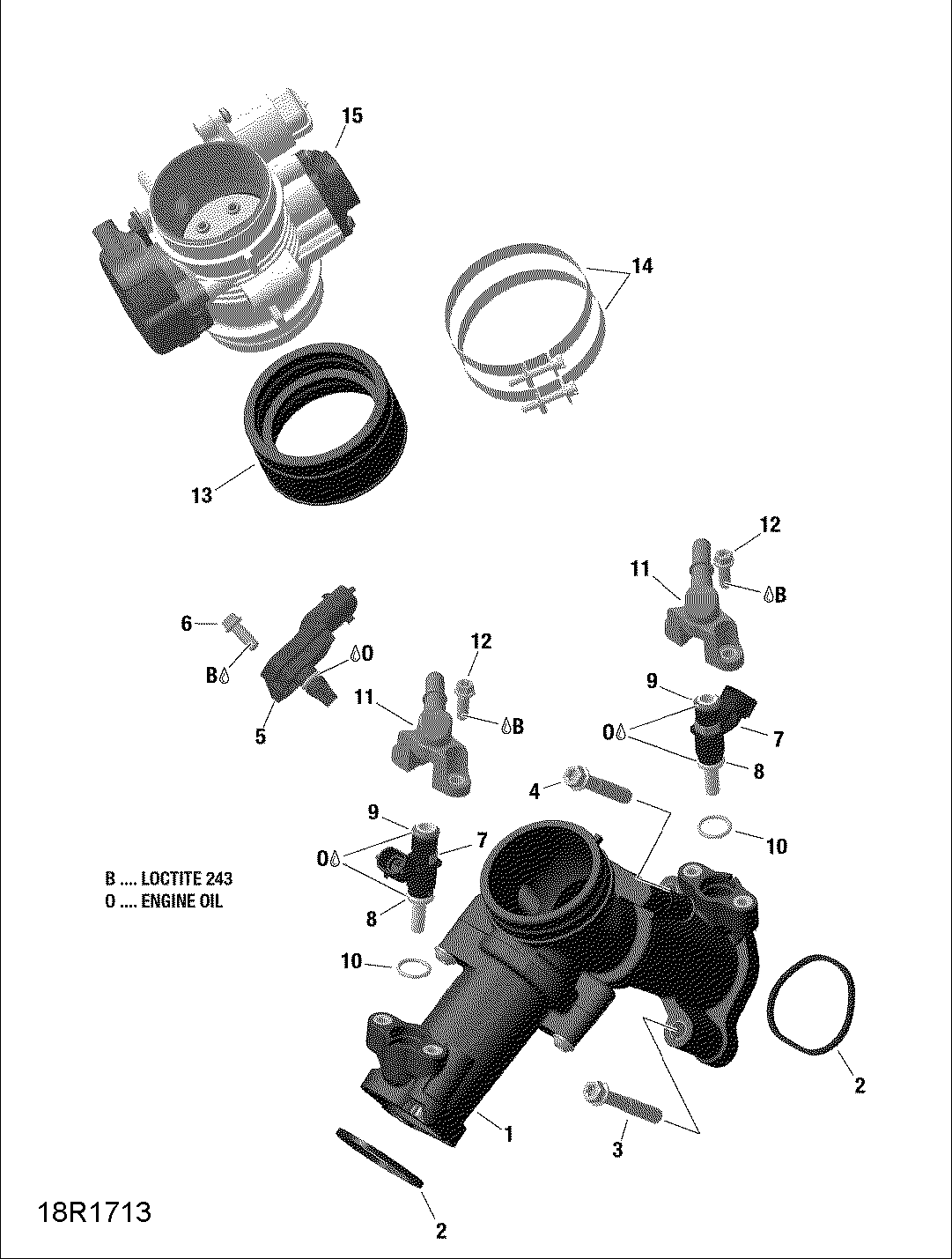 Схема узла: Air Intake Manifold and Throttle Body - 1000R EFI