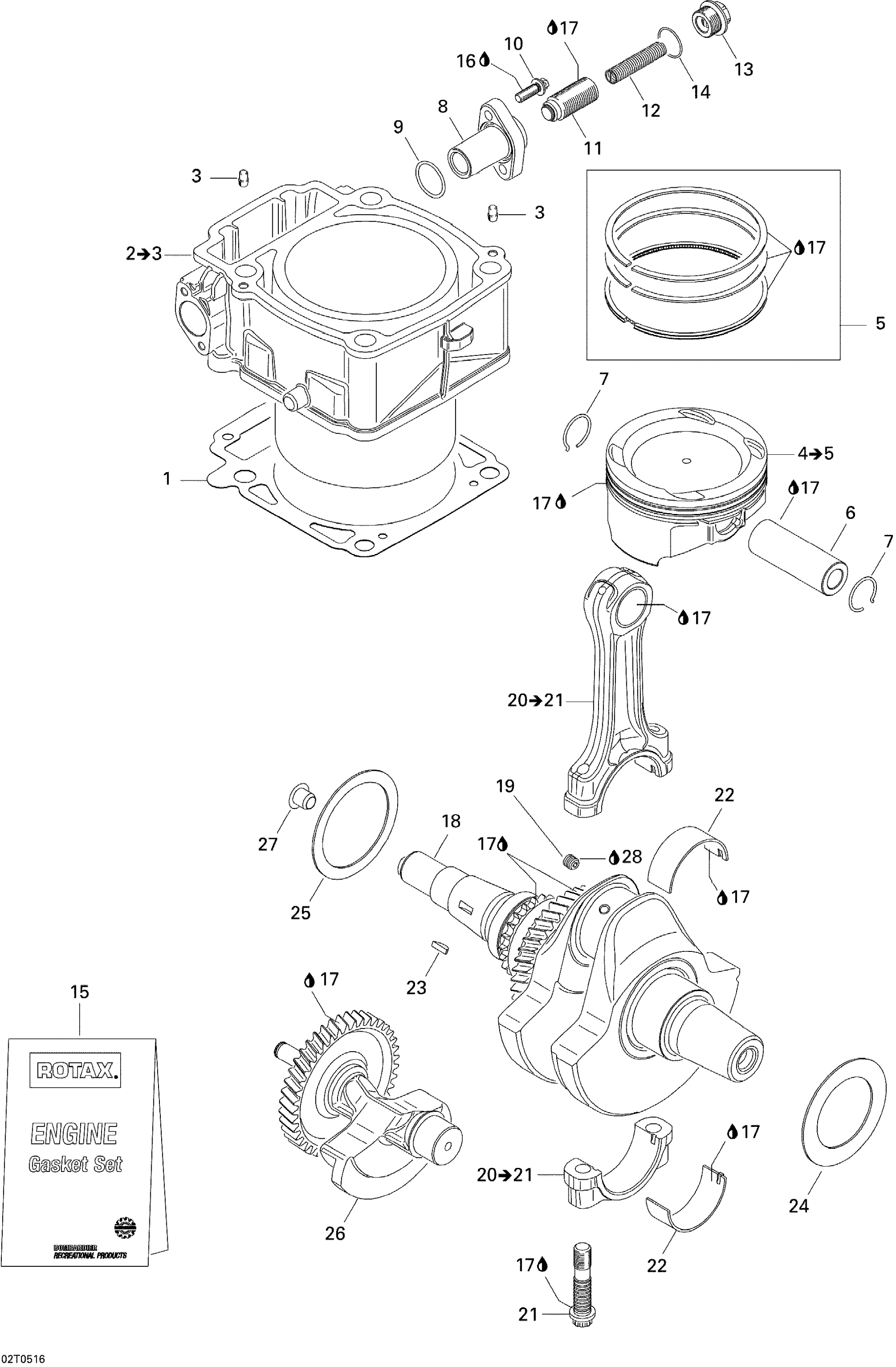 Crankshaft, Piston And Cylinder