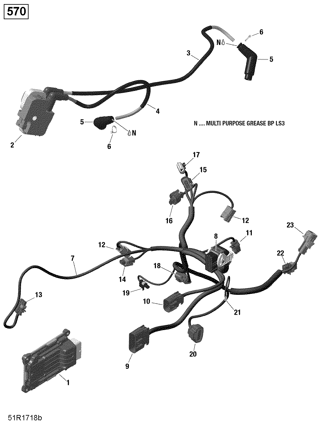 Схема узла: Engine Harness and Electronic Module - 570 EFI (Package PRO)