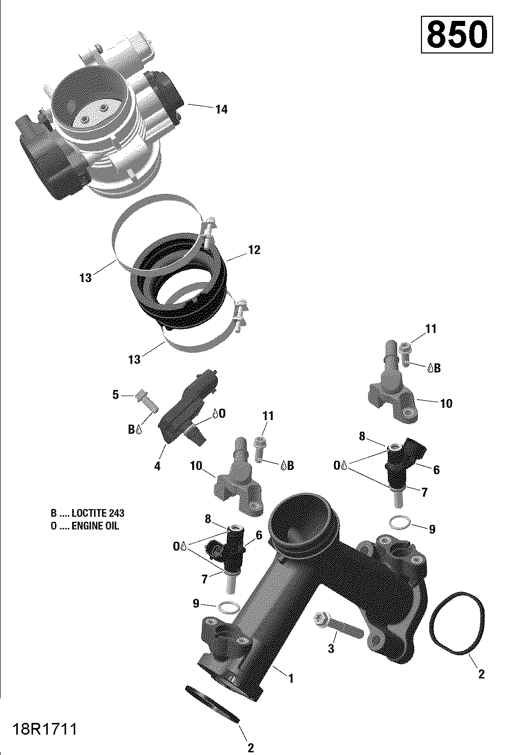 Rotax - Air Intake Manifold and Throttle Body - 850 EFI