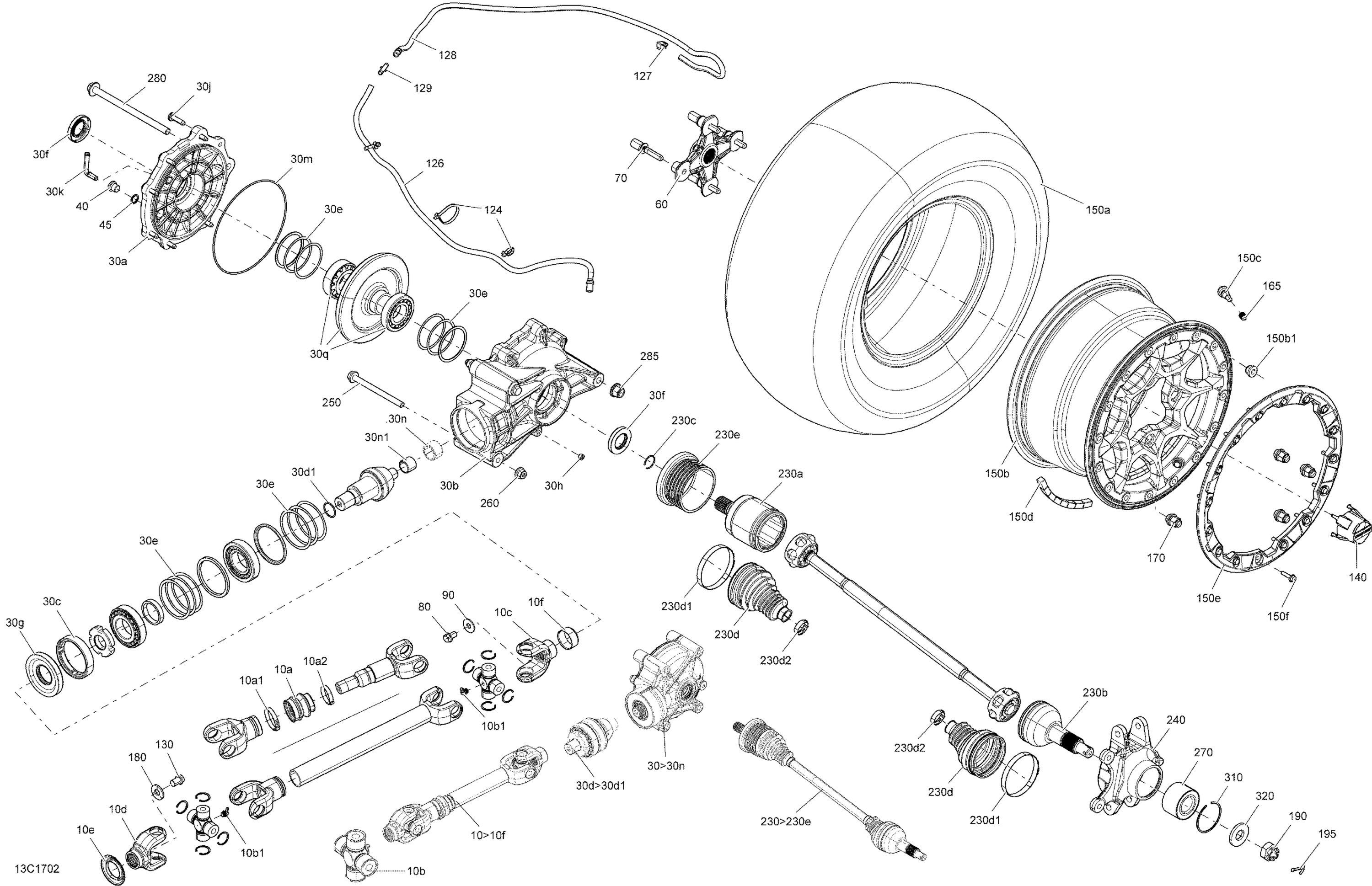 Схема узла: Drive System, Rear - All Models