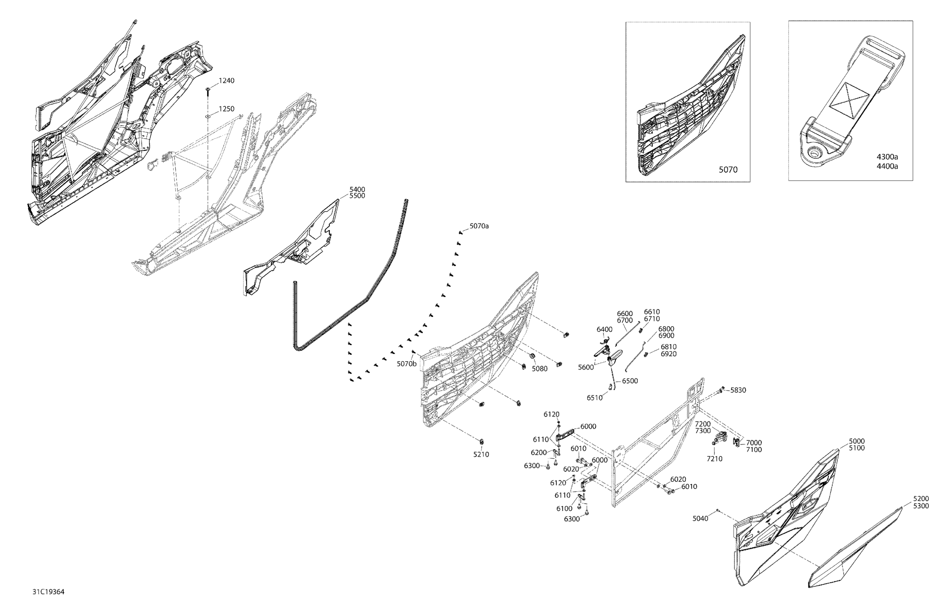 Body - 1000R - Red - Door Section