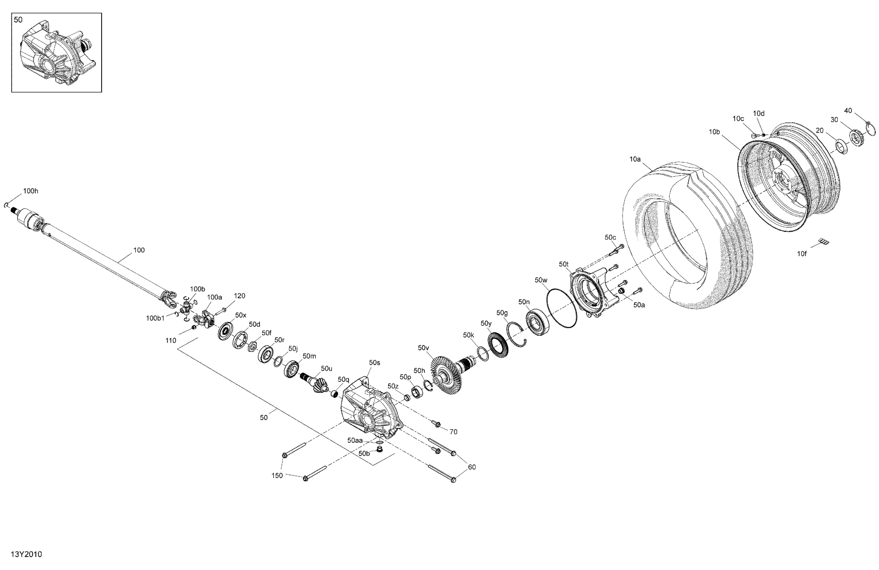 Схема узла: Final Drive,  Rear Wheel - Propeller Shaft