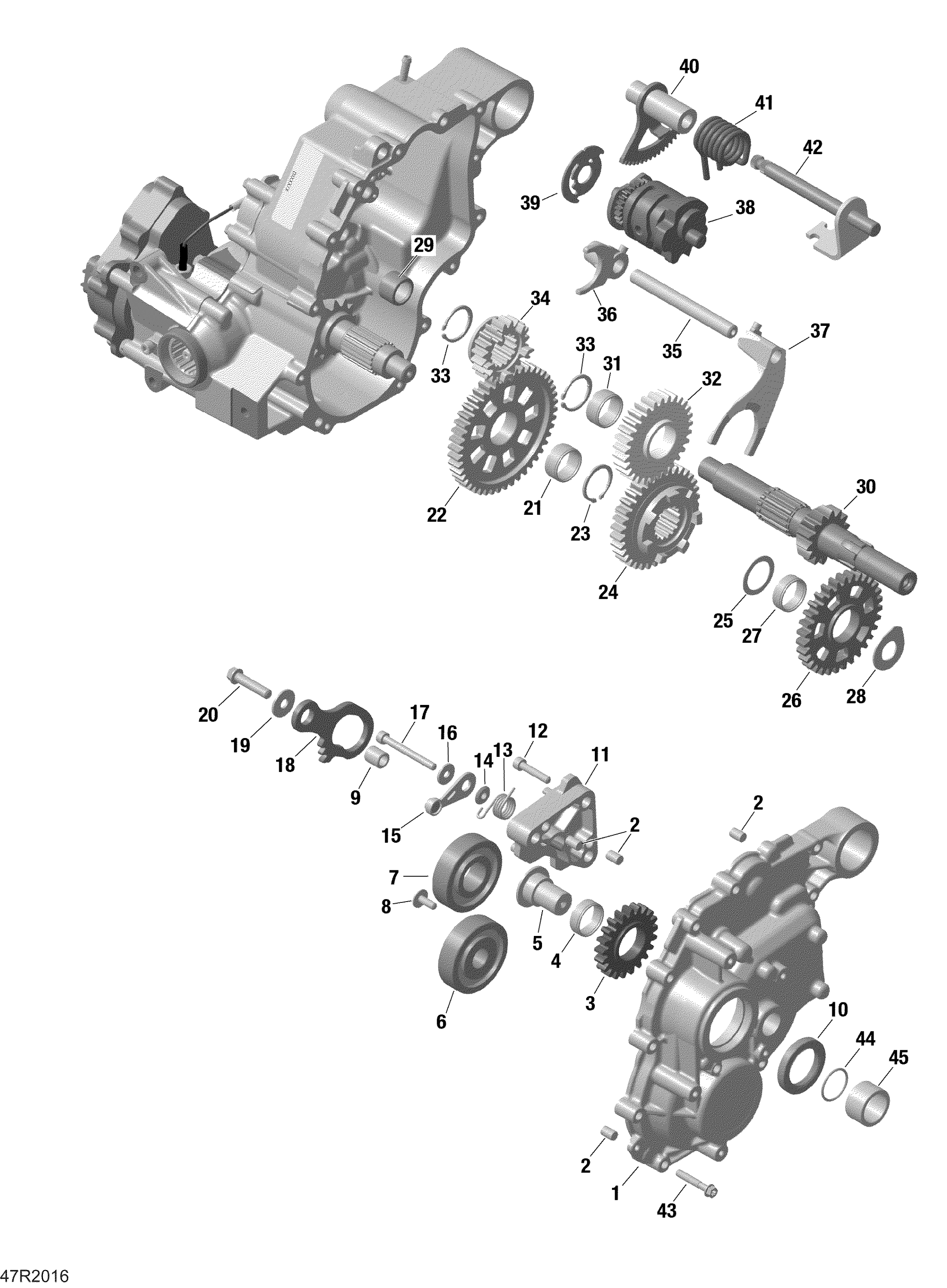 Схема узла: Rotax - Gear Box 2 - 46569