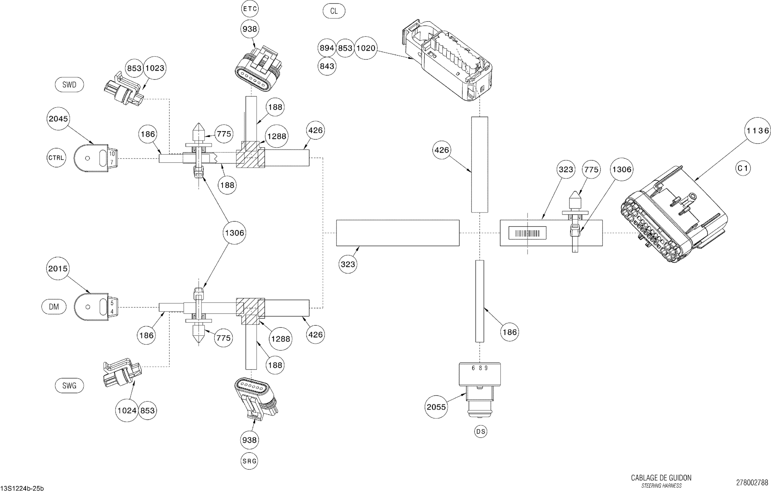 Схема узла: Electrical Harness Steering