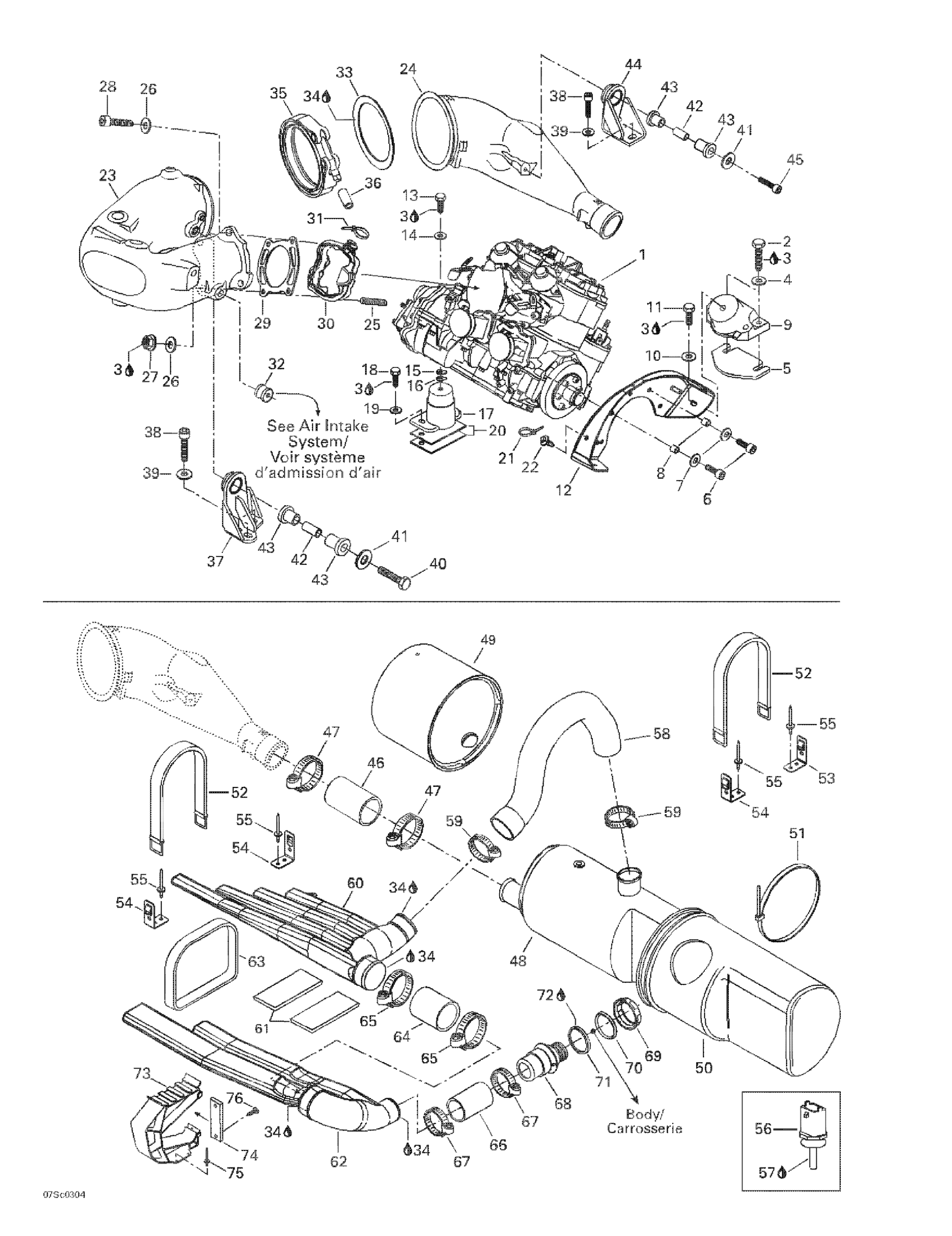 Engine Support And Muffler