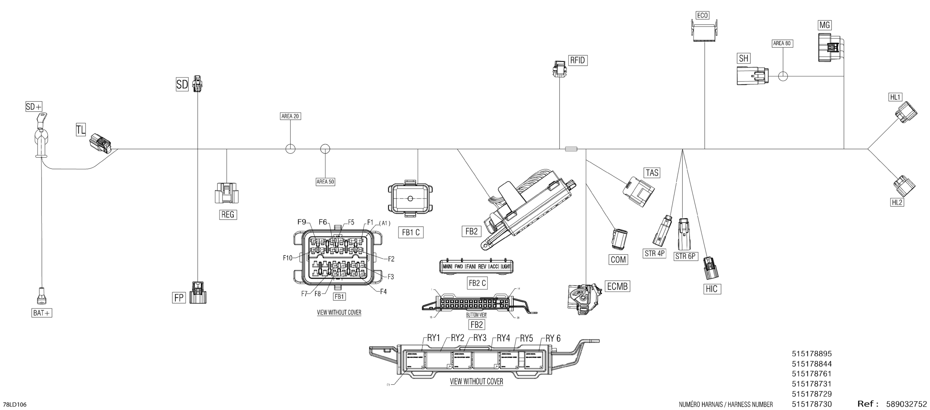 Схема узла: Electric - Main Harness - 515178729