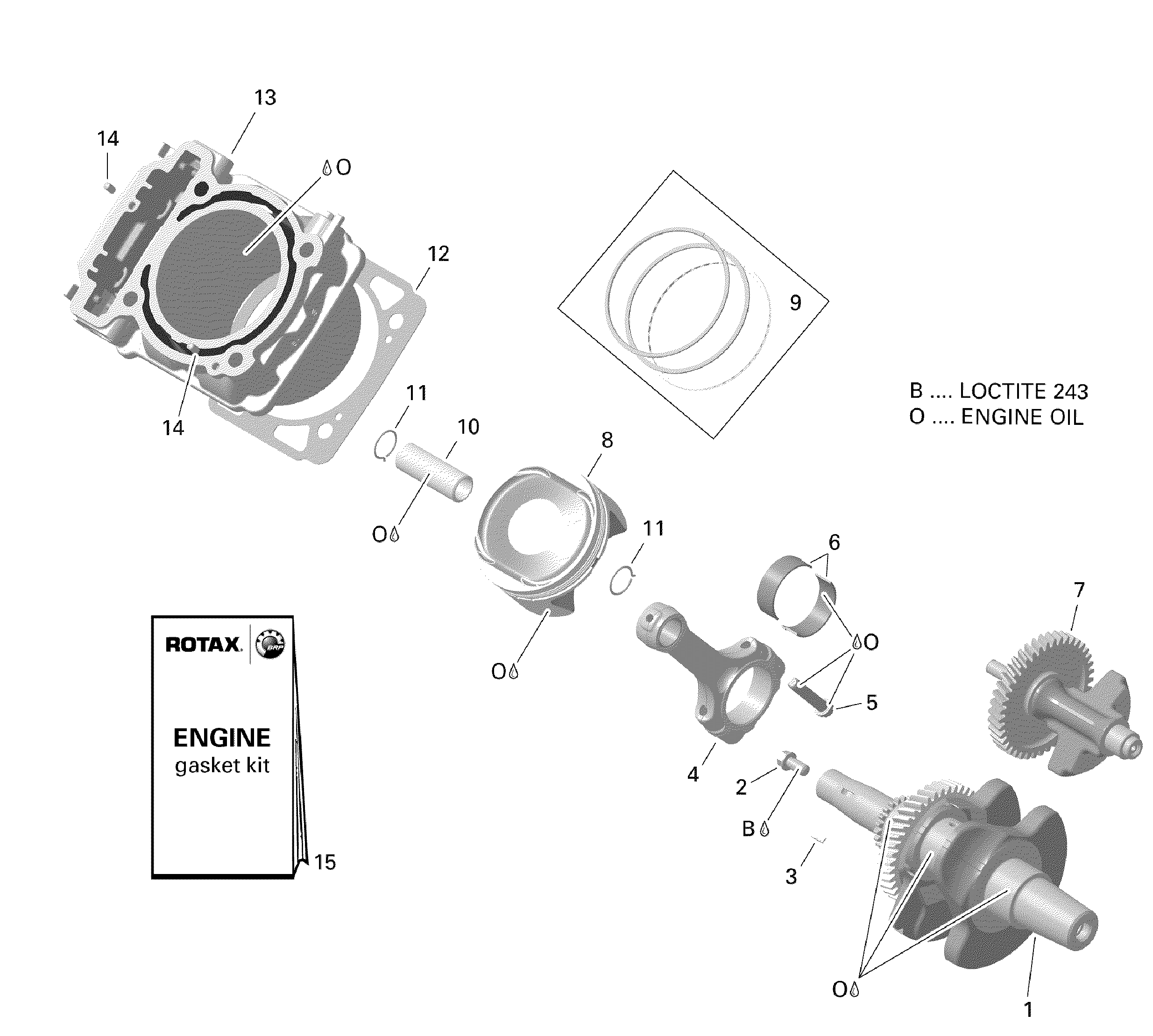 Crankshaft and Pistons - 450 EFI