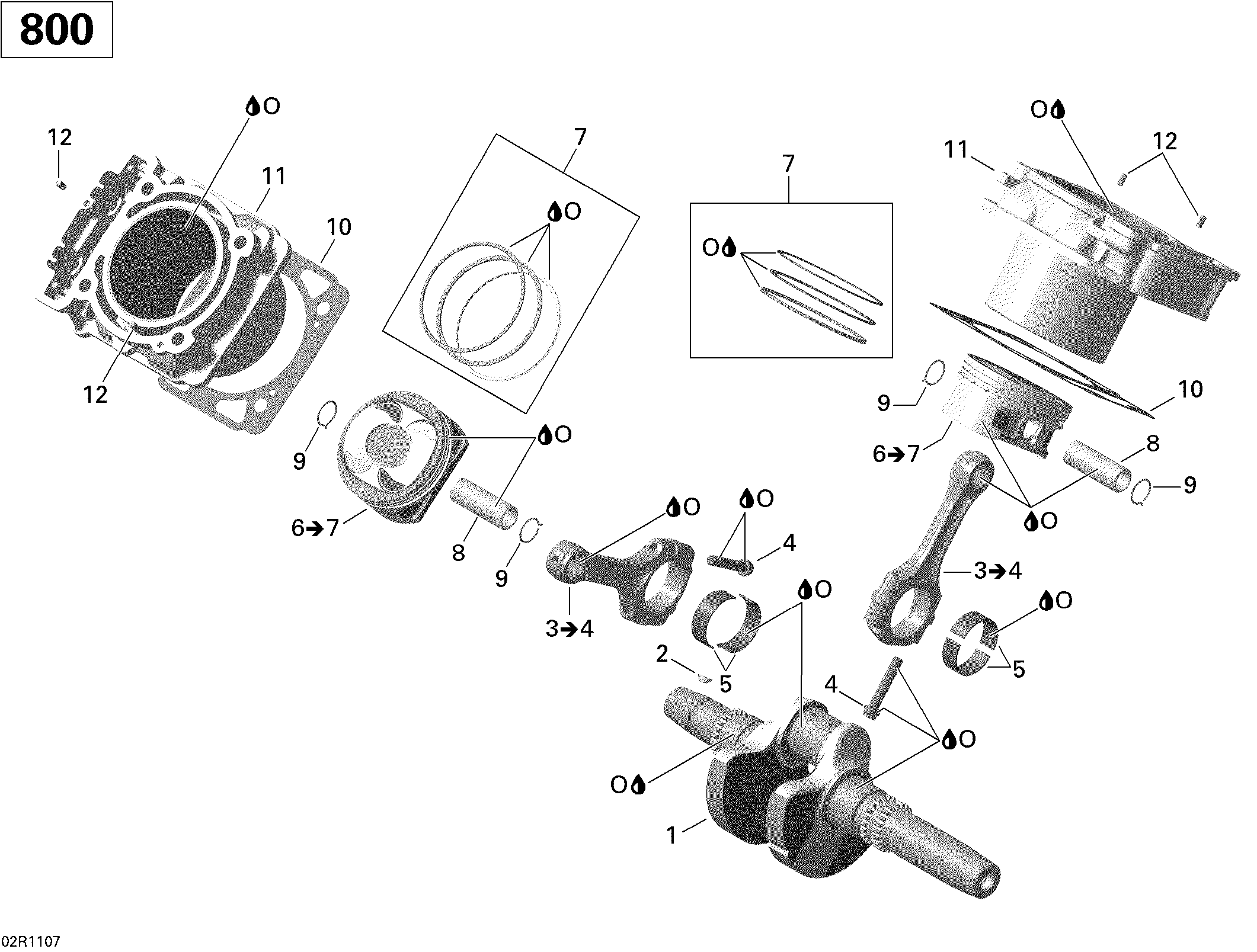 Crankshaft, Piston And Cylinder