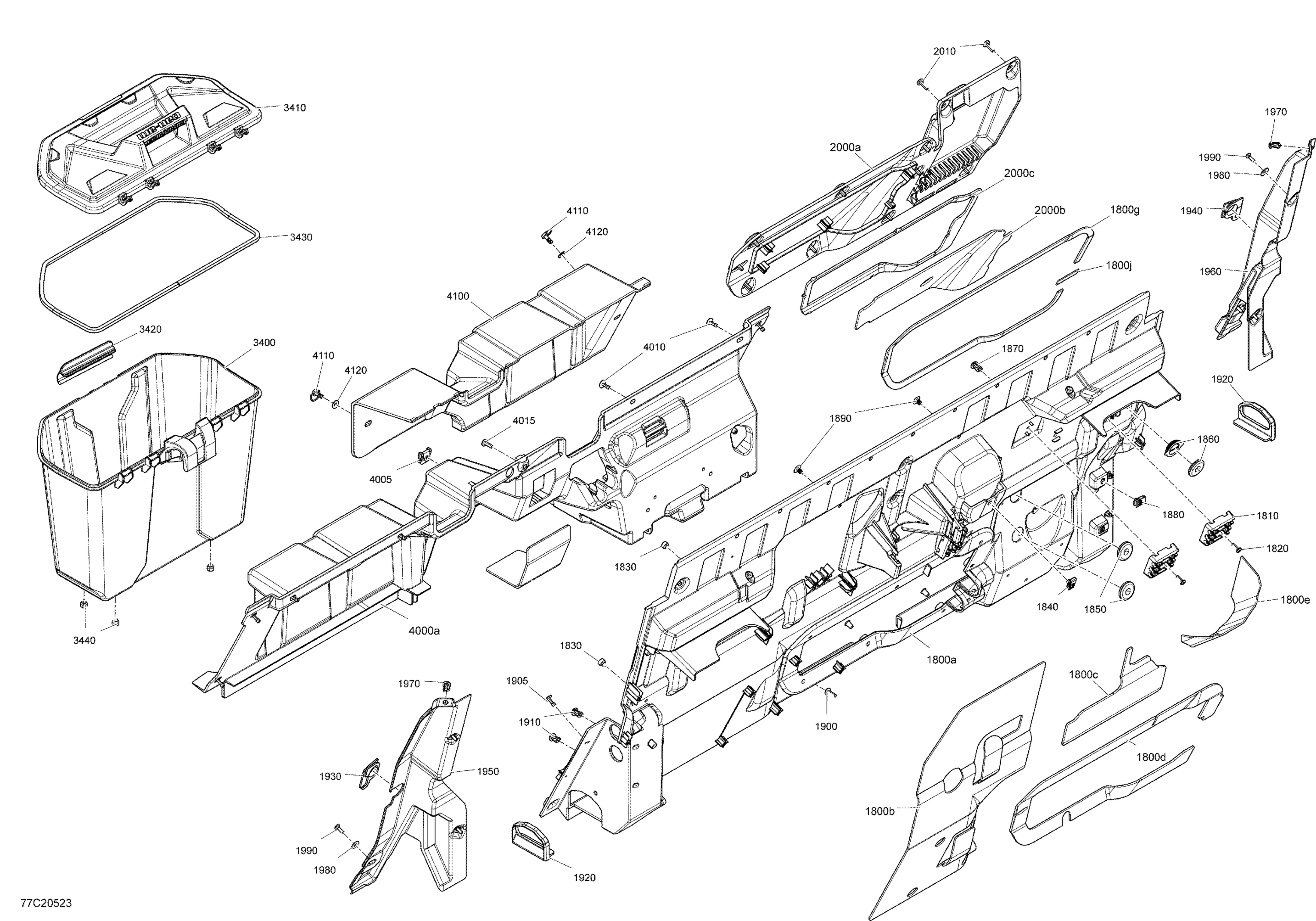 Схема узла: Cab Interior - Back Wall